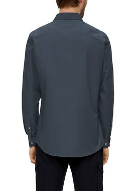 s.Oliver Langarmhemd Slim: Hemd aus Baumwollmix Blende