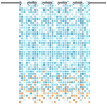 Eisl Duschvorhang Mosaik GRAU Breite 180 cm, waschbarer Antischimmel Vorhang (Höhe 200 cm), graues Mosaik-Design