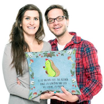 Mr. & Mrs. Panda Dekokissen Avocado kleine Dinge - Eisblau - Geschenk, Weihnachten, Winter, Kopfk