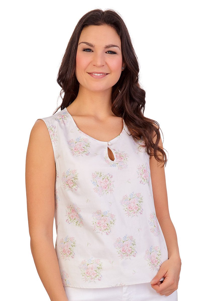 Hammerschmid Trachtenbluse Trachtenbluse - CLARISSA - weiß/geblümt