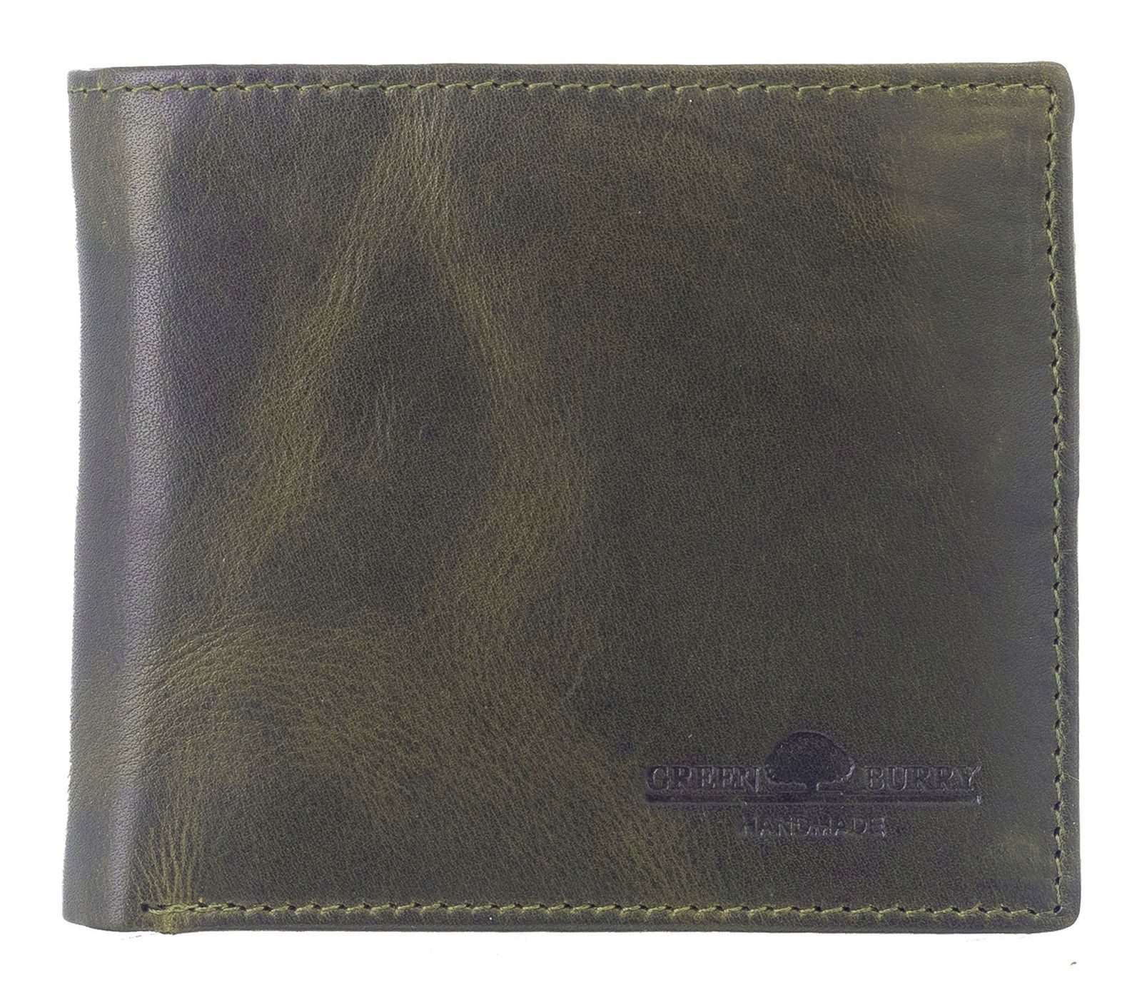 Greenburry Geldbörse Wallet, aus echtem Rindsleder mit RFID-Blocker Schutz