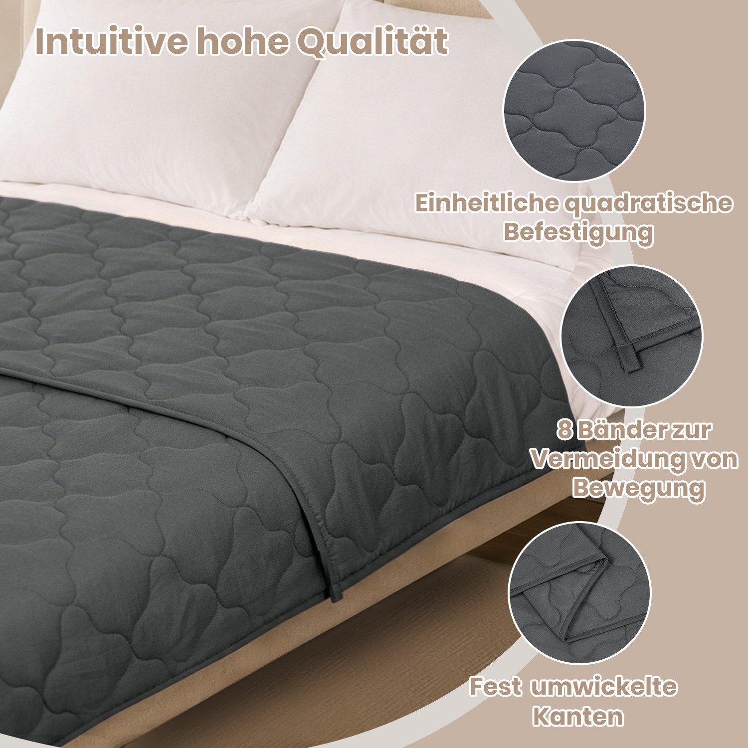 Good Nite Gewichtsdecke Weighted Blanket Schwer Decke Anti Stress Therapiedecke, Bezug: 6KG, Anti Stress Therapiedecke für Erwachsene besser zu Schlafen – Bild 5 von 5