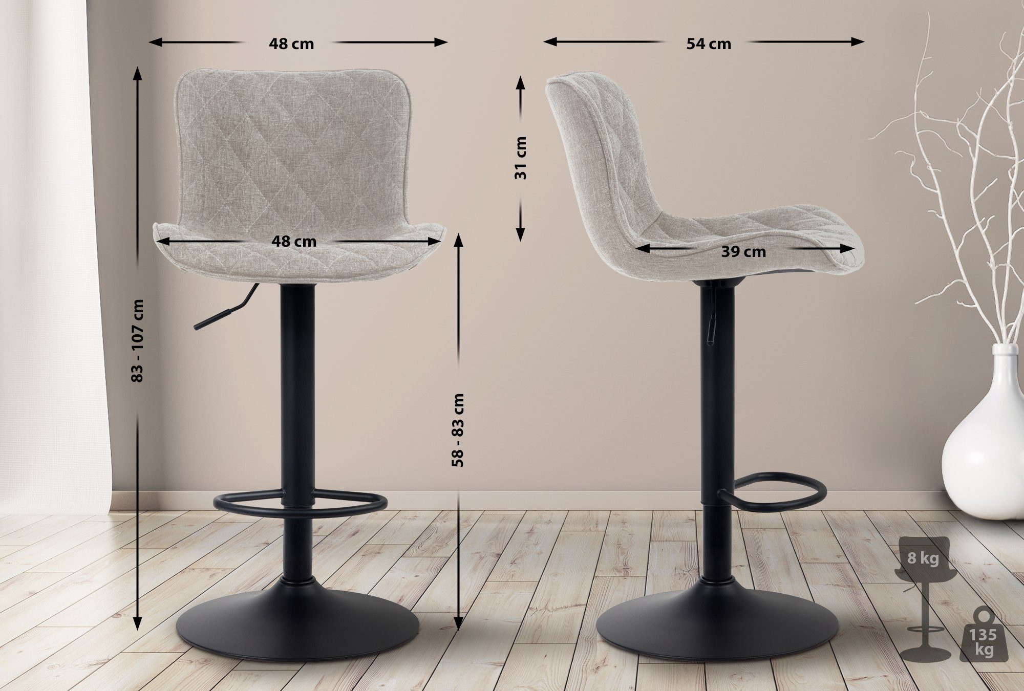 CLP Barhocker Emma (2er Set, 2 günstig online kaufen