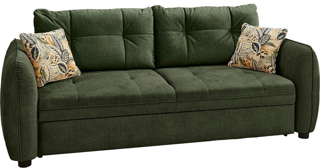 | Sascha, 180x200 cm dunkelgrün und mit Relax- dunkelgrün Jockenhöfer Wellenfedern, Gruppe Bettfunktion, Schlafsofa Liegefläche