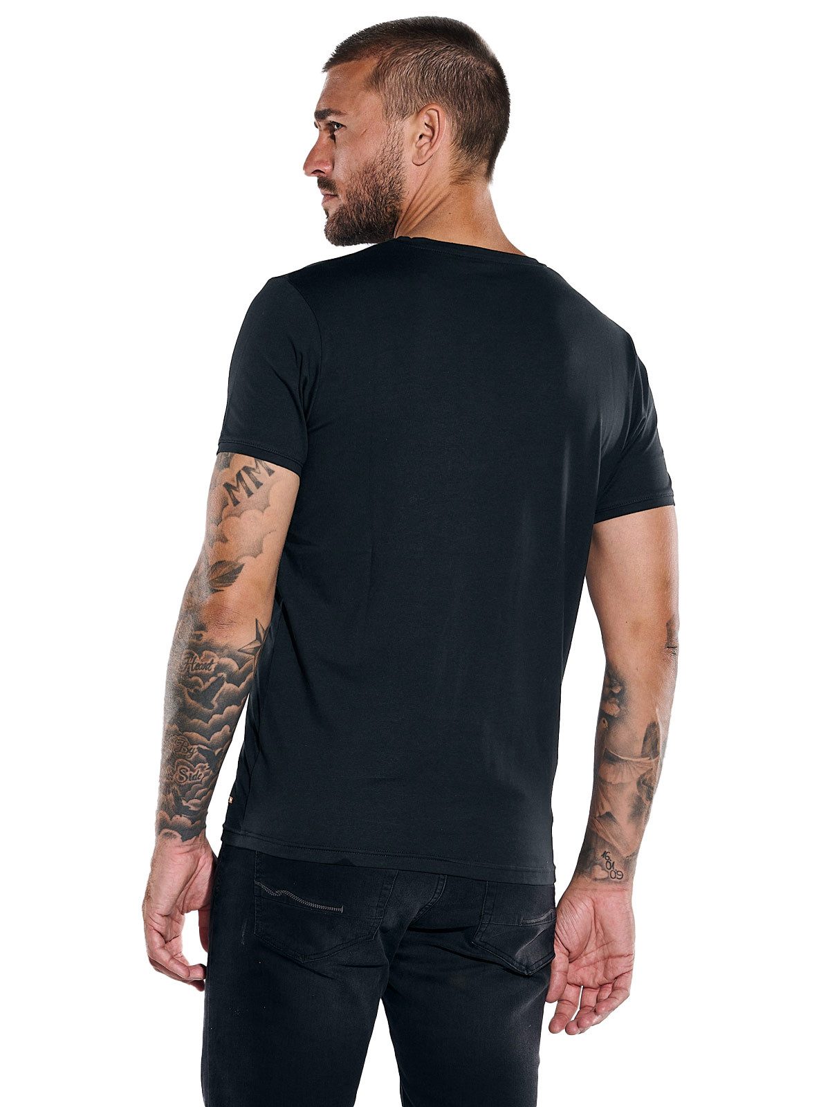 emilio adani T-Shirt Herren T-Shirt "My Favorite", Schwarz