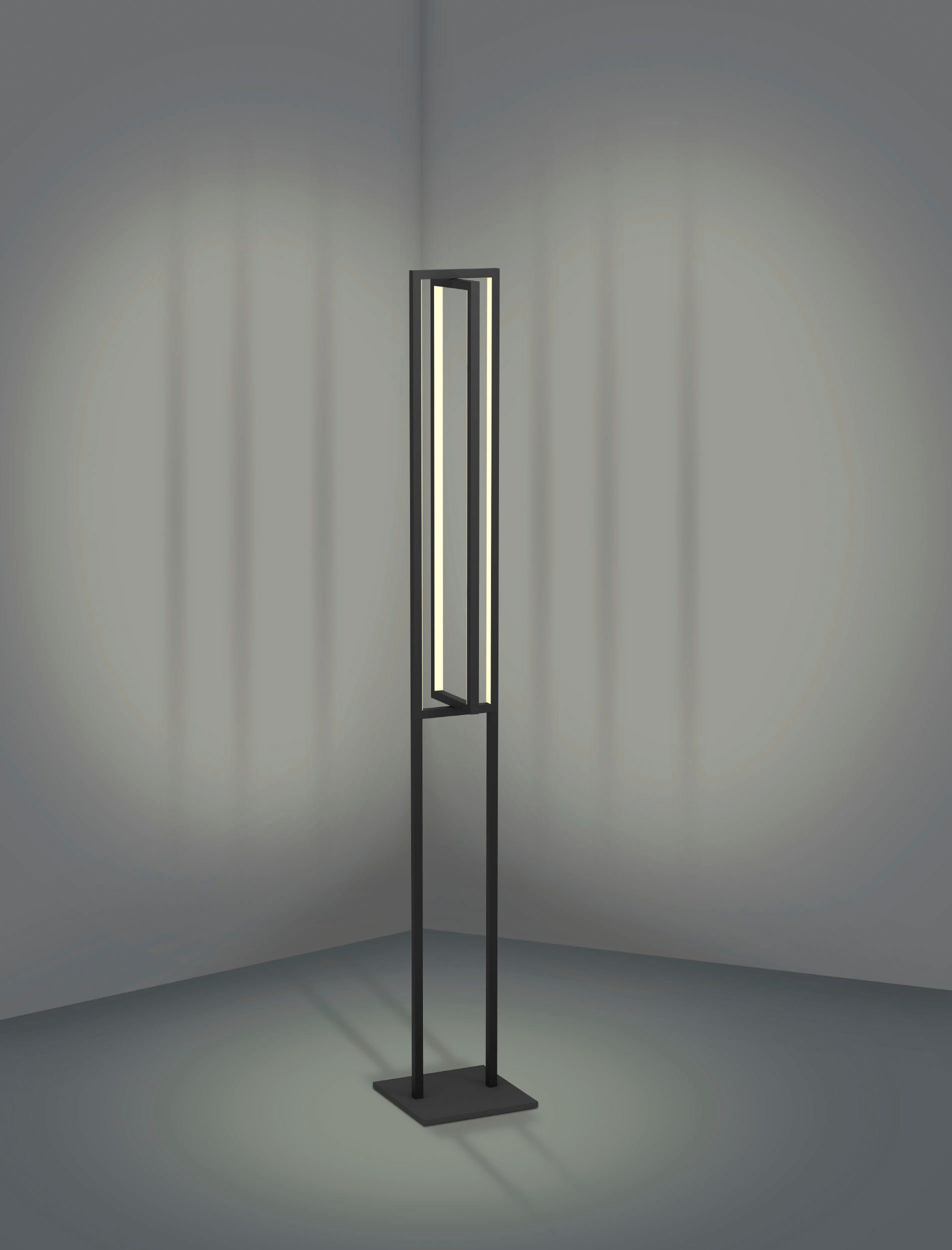 EGLO Stehlampe SIBERIA, LED fest integriert, warmweiß - kaltweiß, Stehleuchte in schwarz aus Stahl - 34W - warmweiß - kaltweiß