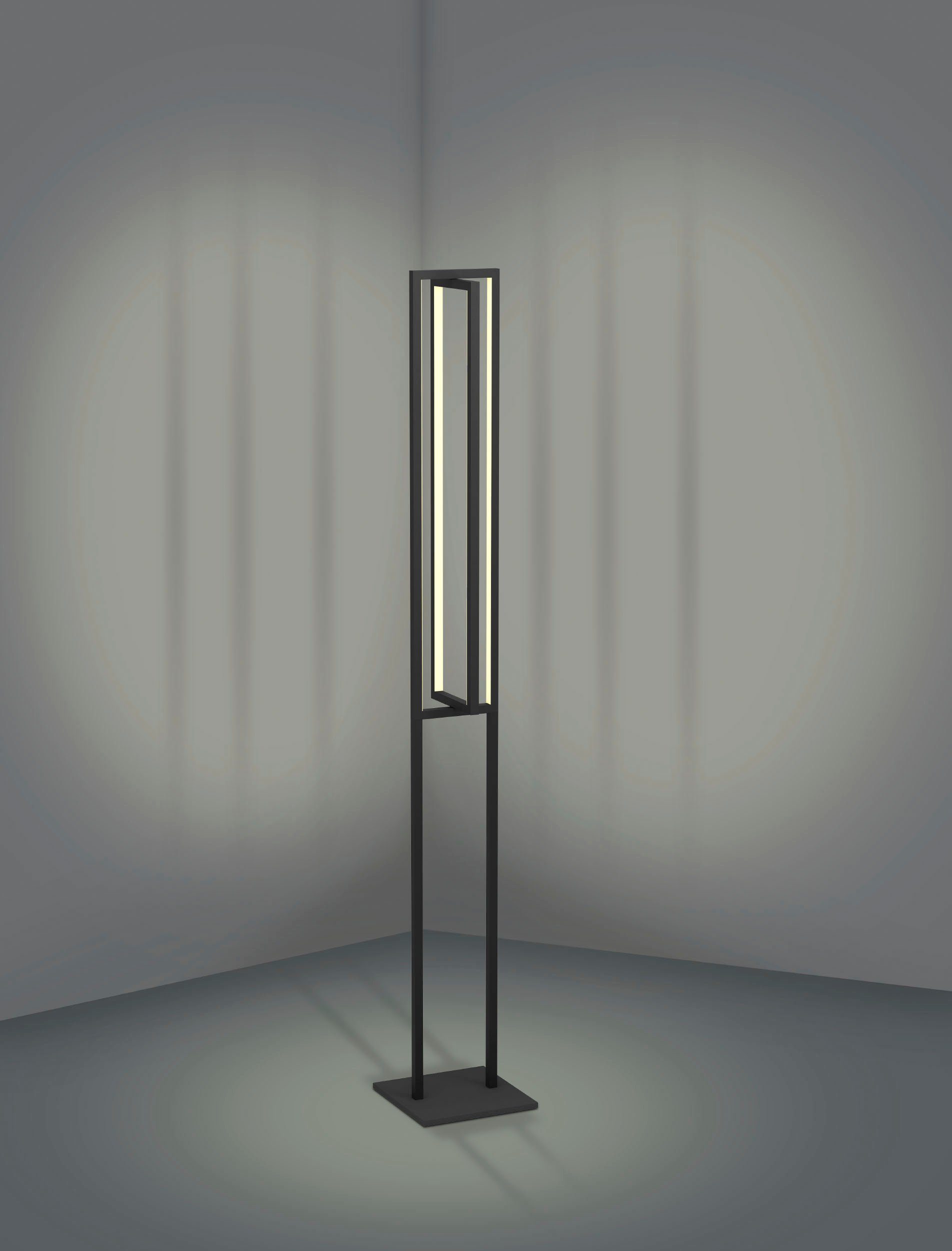 EGLO Stehlampe SIBERIA, LED fest integriert, warmweiß - kaltweiß,  Stehleuchte in schwarz aus Stahl - 34W - warmweiß - kaltweiß