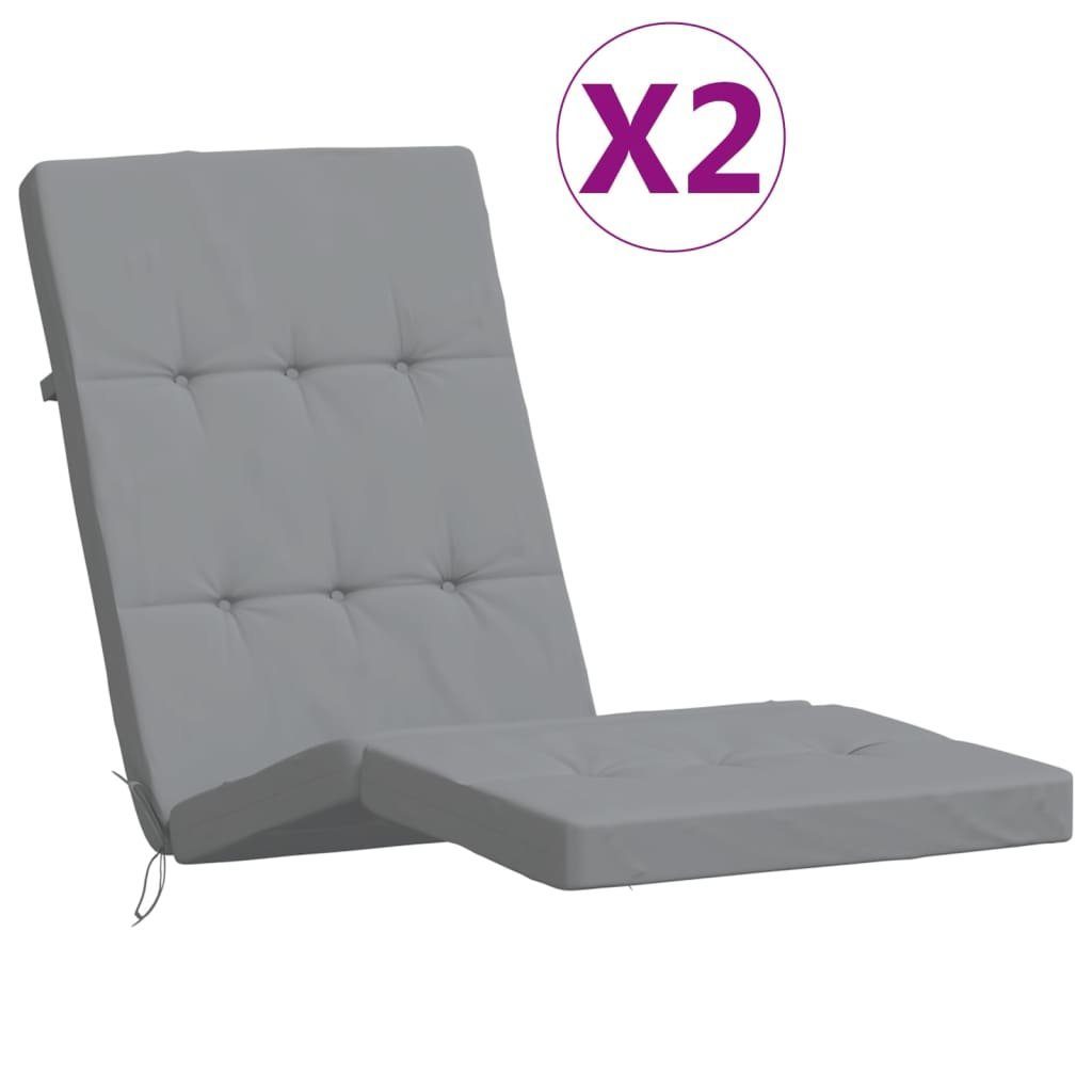vidaXL Sitzauflage Liegestuhl-Auflagen 2 Stk. Grau Oxford-Gewebe, (2 St)