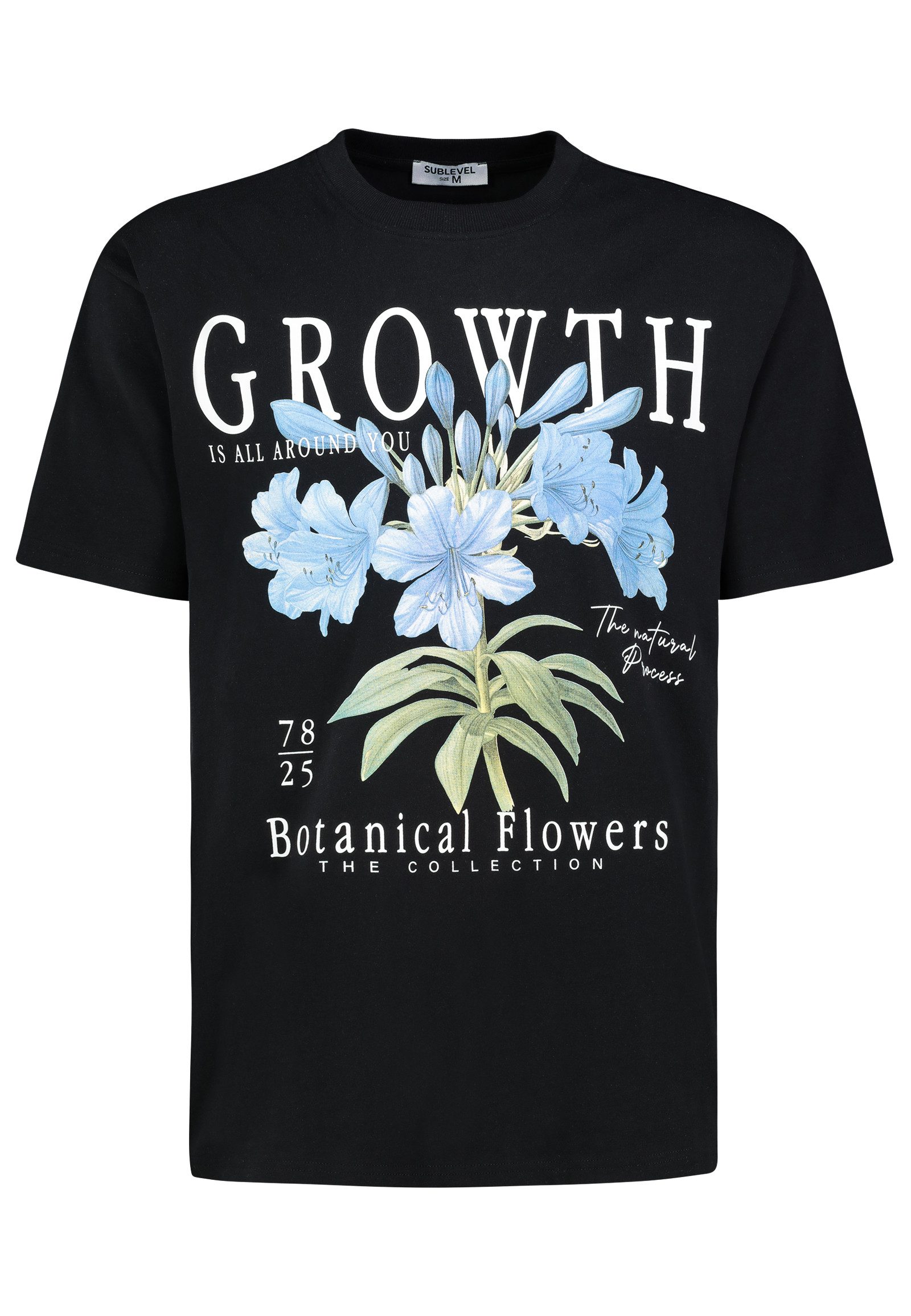 SUBLEVEL T-Shirt Botanische Blumenkollektion mit Wachstumsmotto günstig online kaufen