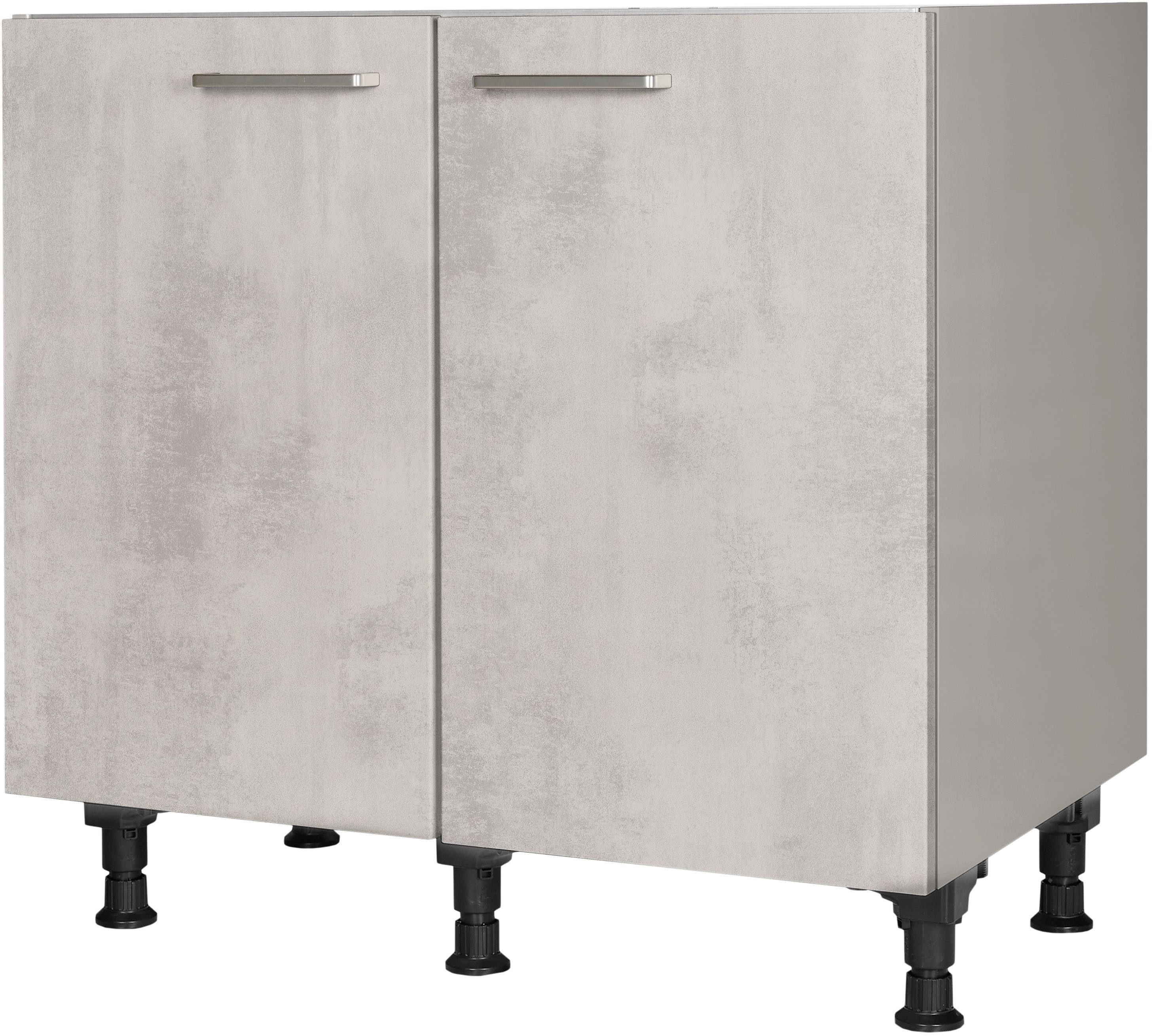 nobilia® Spülenschrank "Riva", vormontiert, mit höhenverstellbaren Sockelfüßen, Breite 90 cm