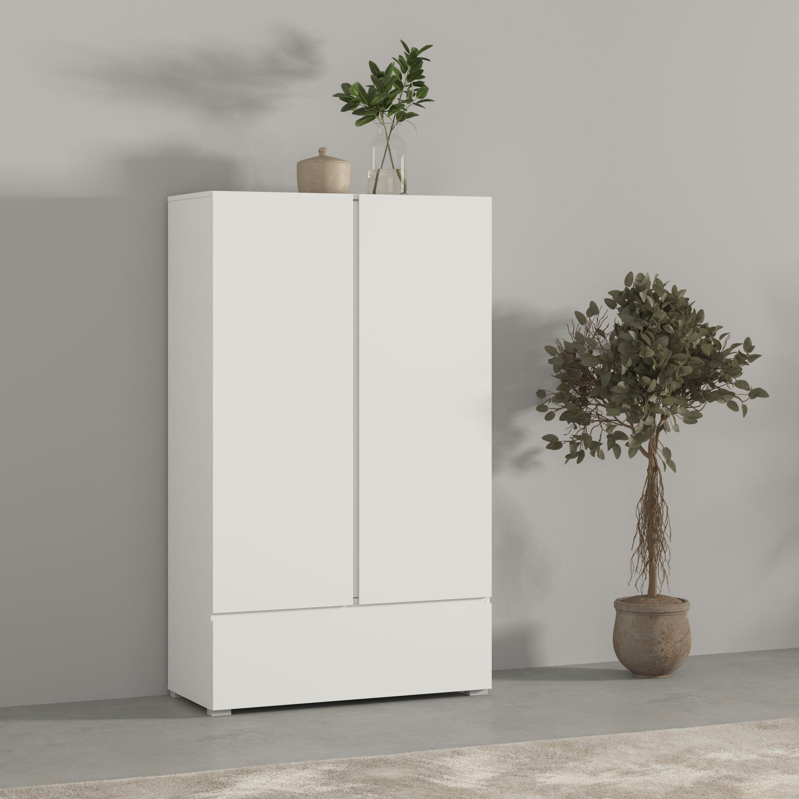 OTTO home Mehrzweckschrank Metric,Breite 89 cm, Highboard, Universalschrank, Garderobe Waescheschrank mit viel Stauraum, Einlegeböden verstellbar