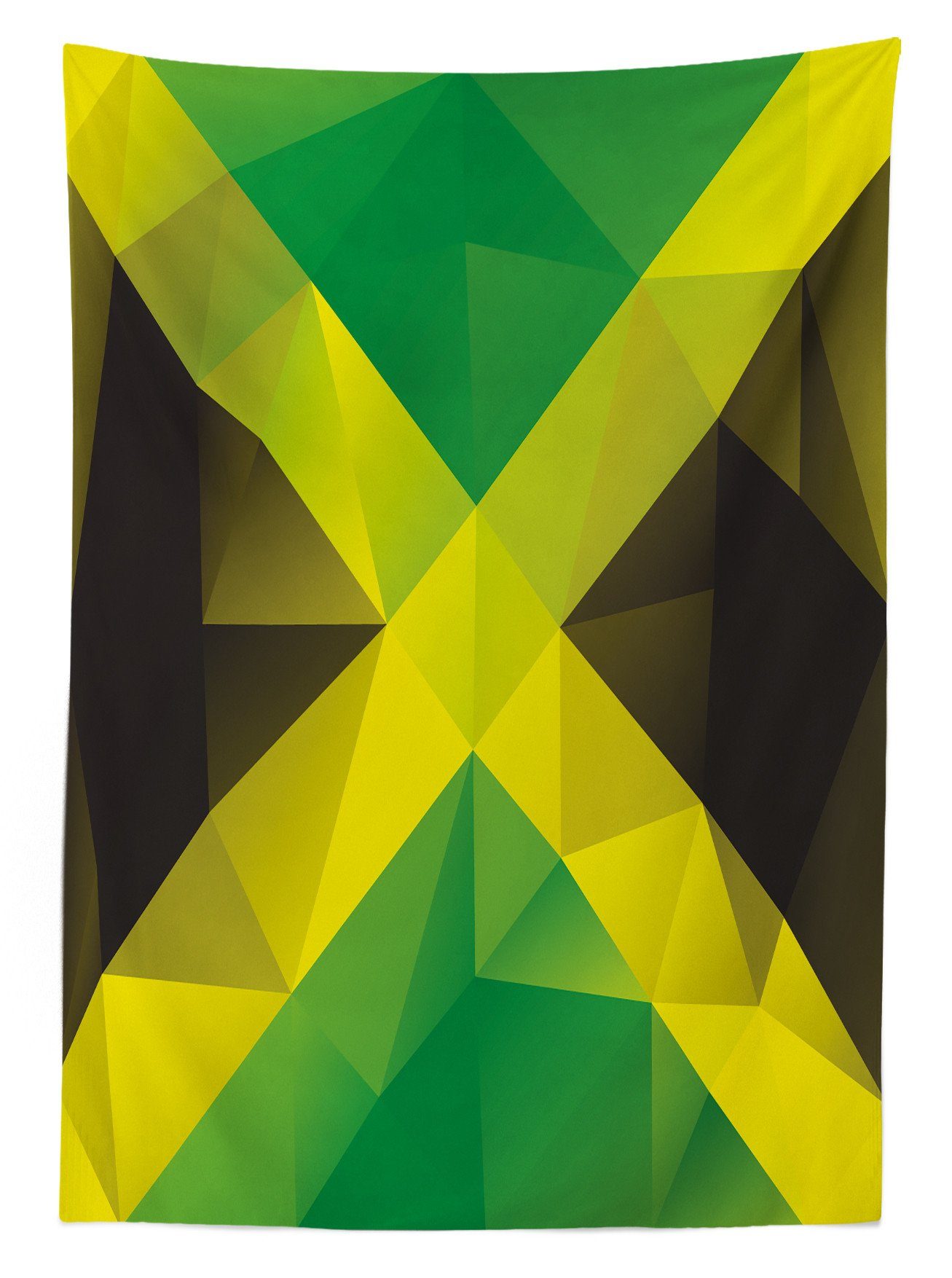 Abakuhaus Tischdecke Farbfest Waschbar den geeignet Bereich Für Dreieck jamaikanisch Außen Polygon-Flagge Klare Farben