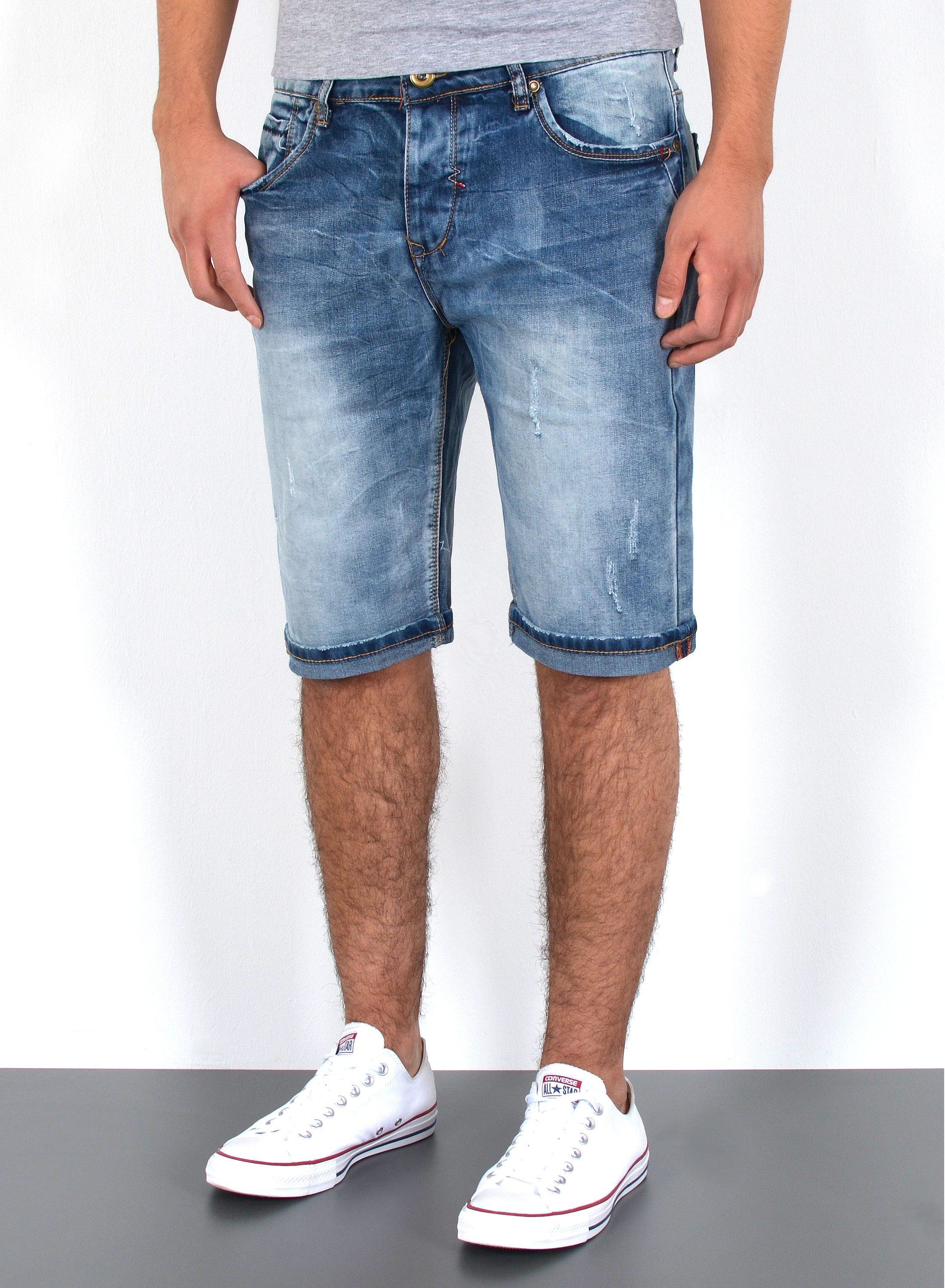 ESRA Jeansshorts Jeans Shorts Herren Jeansshorts Stretch Sommer Hose bis Üb günstig online kaufen