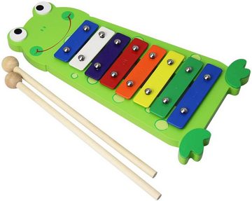 Clifton Spielzeug-Musikinstrument Metallophon Frosch, mit 8 Tönen und Kinderlieder CD, Karaoke CD mit Heft