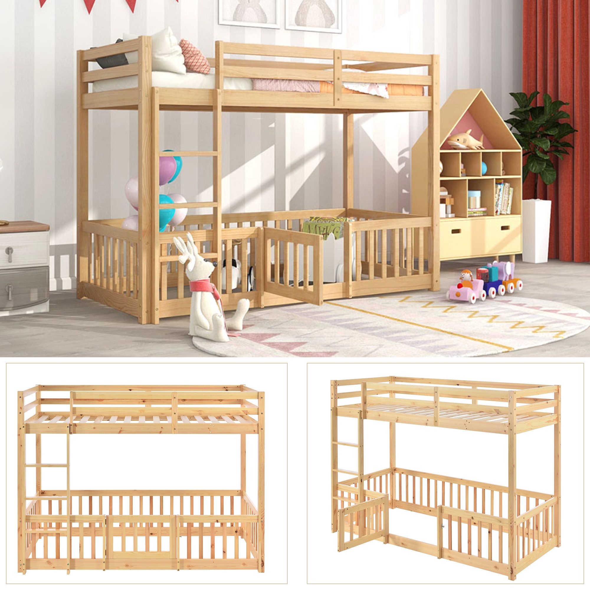 Merax Etagenbett 90x200cm mit Treppe und günstig online kaufen