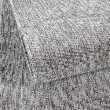 Teppich Unicolor - Einfarbig, Teppium, Rund, Höhe: 7 mm, Runder Schlingen Teppich Wohnzimmer Einfarbig Meliert Optik