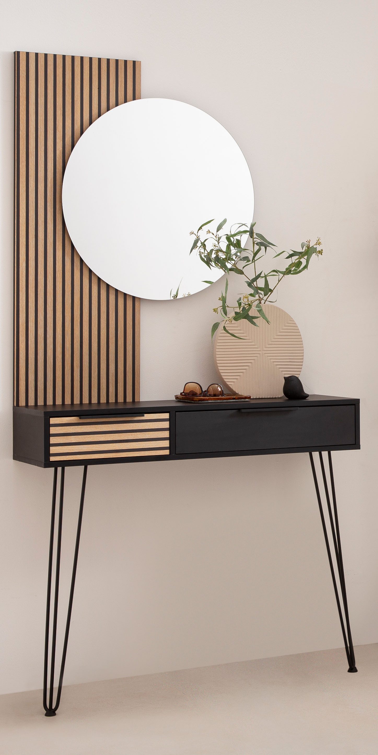 welltime Spiegel Hank, Breite 79 cm made in Germany, Runde Spiegelfläche