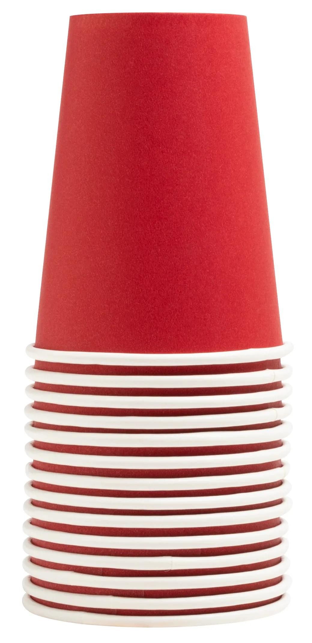 PROnappe Papierdekoration 20x 15 Pappbecher, 20 cl, Ø 7 cm, plastikfrei - Rot 89115I, Nappes