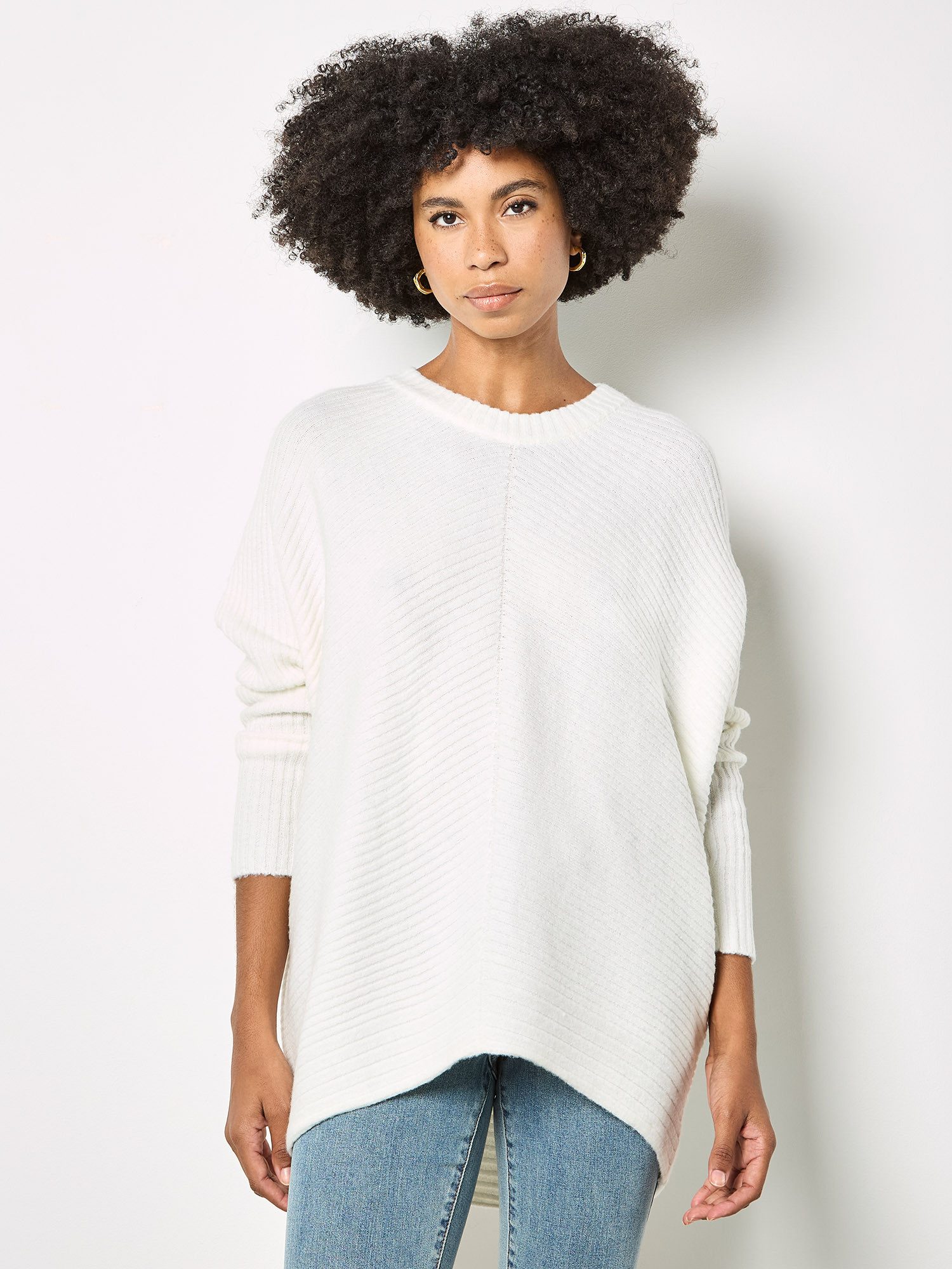 Fledermauspullover Chevron-Strickpullover