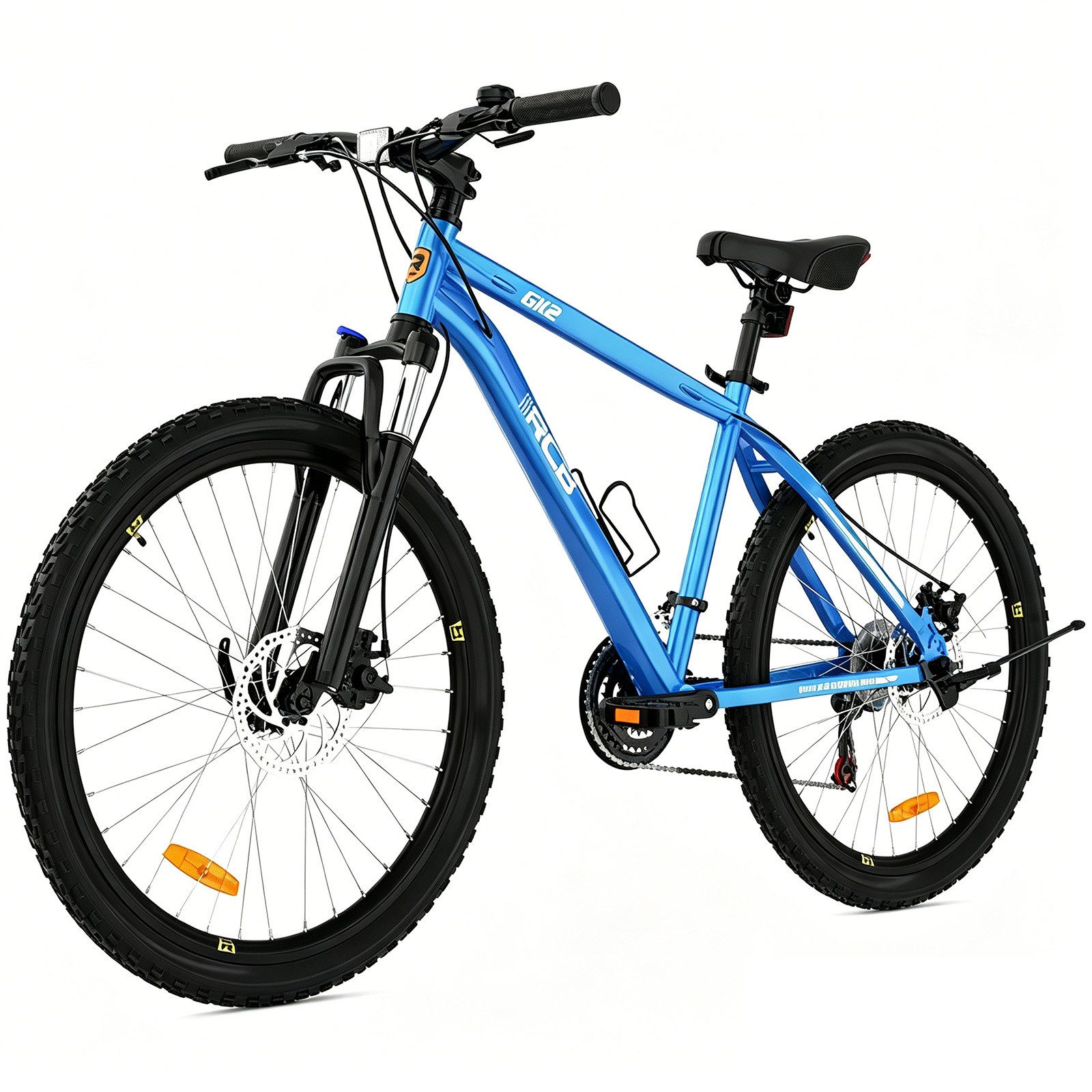 RCB TECH Mountainbike GK2, 26 Zoll Aluminium Fahrrad für Jugendliche & Erwachsene, bis 150KG, 21 Gang, Kettenschaltung, Federgabel & Scheibenbremsen