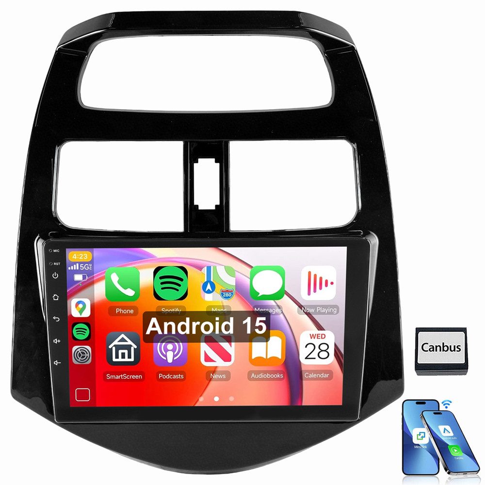 ESSGOO Für Chevrolet Spark 2010-2014 Android 15 Navi Autoradio Autoradio (Digitalradio (DAB), RDS, FM, AM)