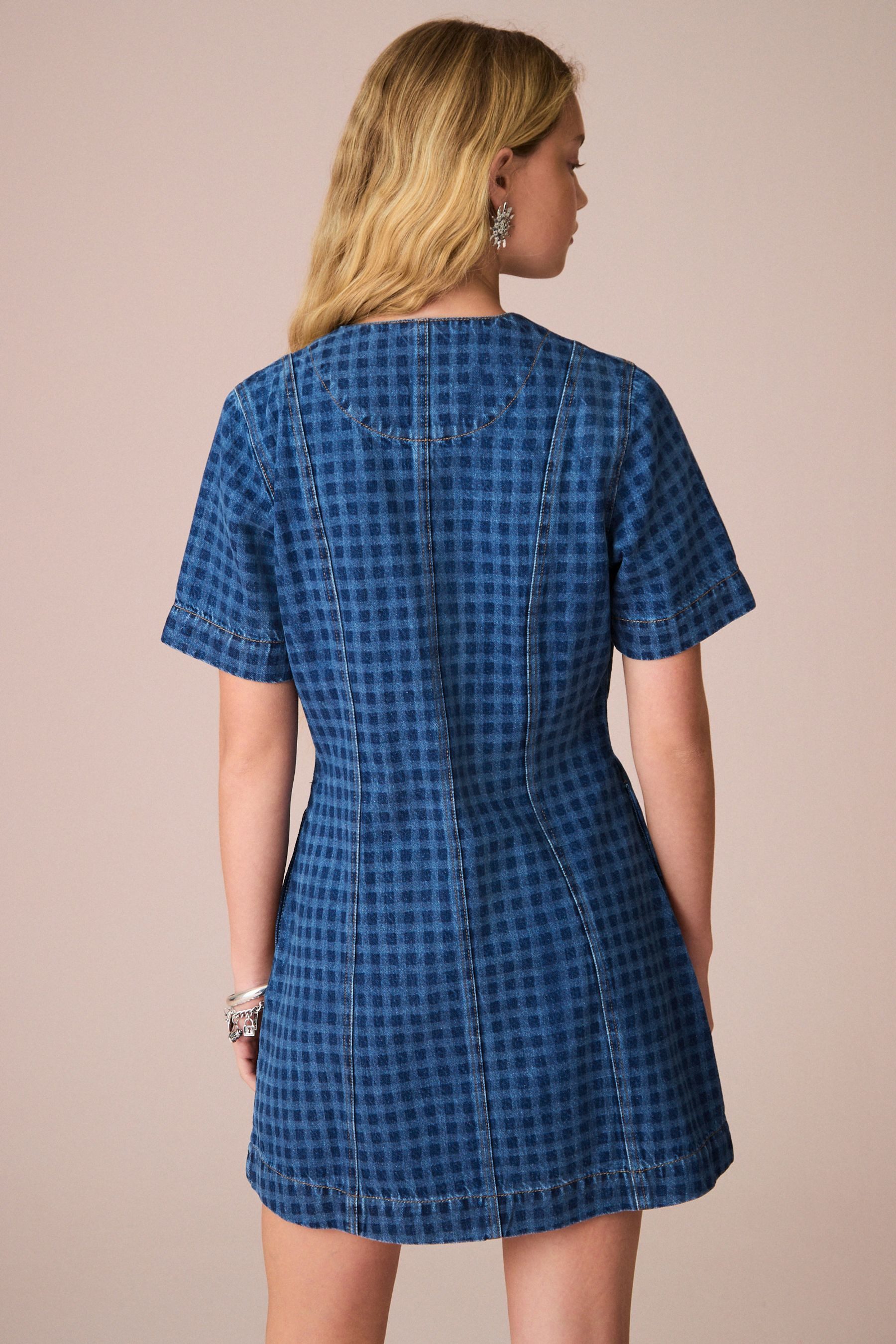 Next Jeanskleid Jeanskleid mit V-Ausschnitt (1-tlg) günstig online kaufen