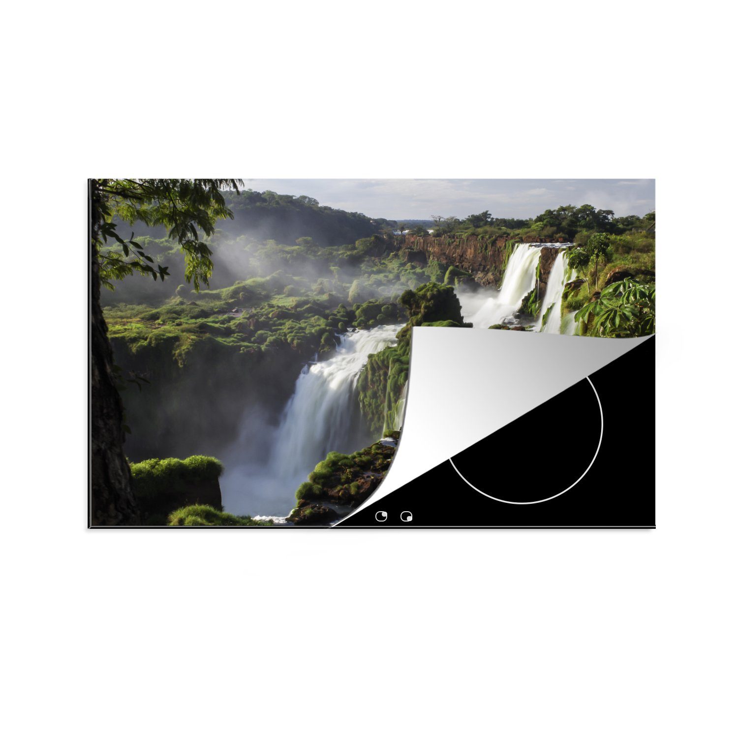 MuchoWow Herdblende-/Abdeckplatte Iguazu-Fälle, Argentinien, Vinyl, (1 tlg), 81x52 cm, Induktionskochfeld Schutz für die küche, Ceranfeldabdeckung