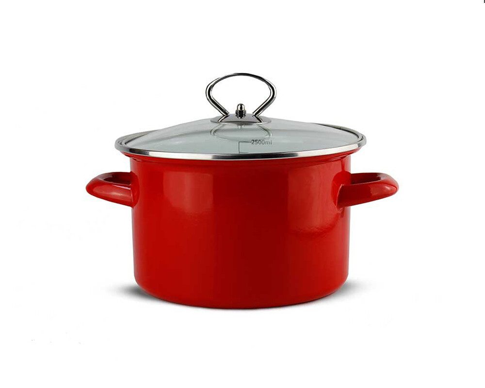 Schäfer Bratentopf Schäfer Metallic Red Bratentopf mit Deckel