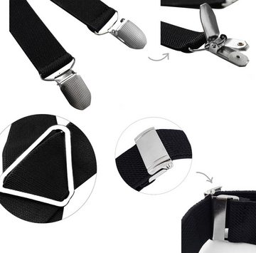 axy Hosenträger (Herren Hosenträger mit 1 Paar Ärmelhalter Set) 3,5cm Breit verstellbar und elastisch Hemd Ärmelband