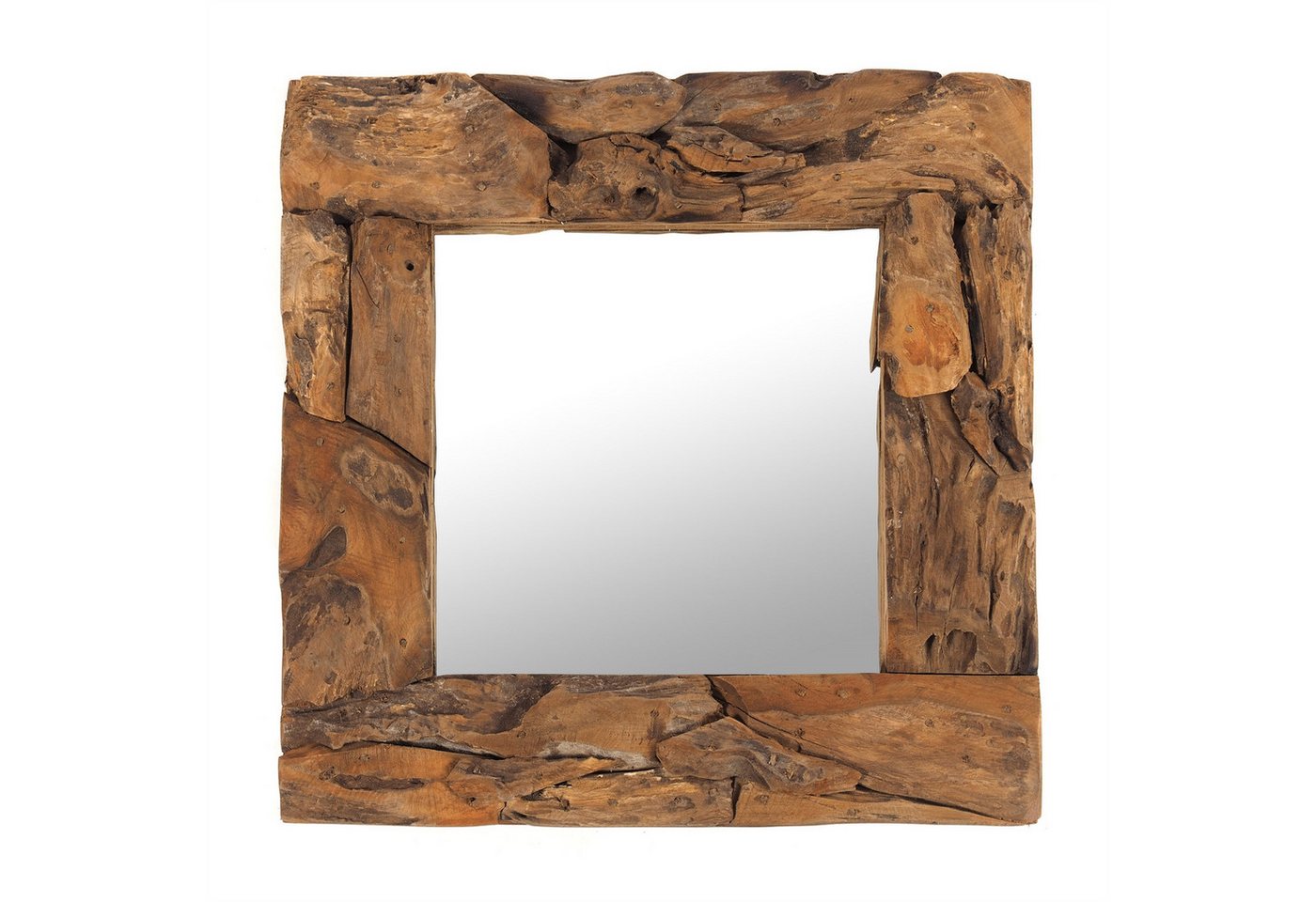 DESIGN DELIGHTS Wandspiegel HOLZSPIEGEL "Holz massiv 50", Holz massivkholz, 50x50 cm, Wandspiege