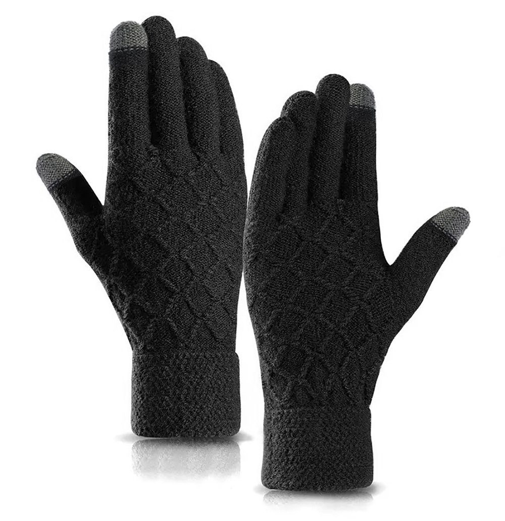 Alster Herz Трикотажні рукавички Warme Трикотажні рукавички mit weichem Futter, Touchscreen, Unisex, A0474 ideal für Winter