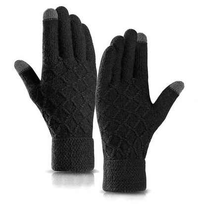 Alster Herz Strickhandschuhe Warme Strickhandschuhe mit weichem Futter, Touchscreen, Unisex, A0474 ideal für Winter