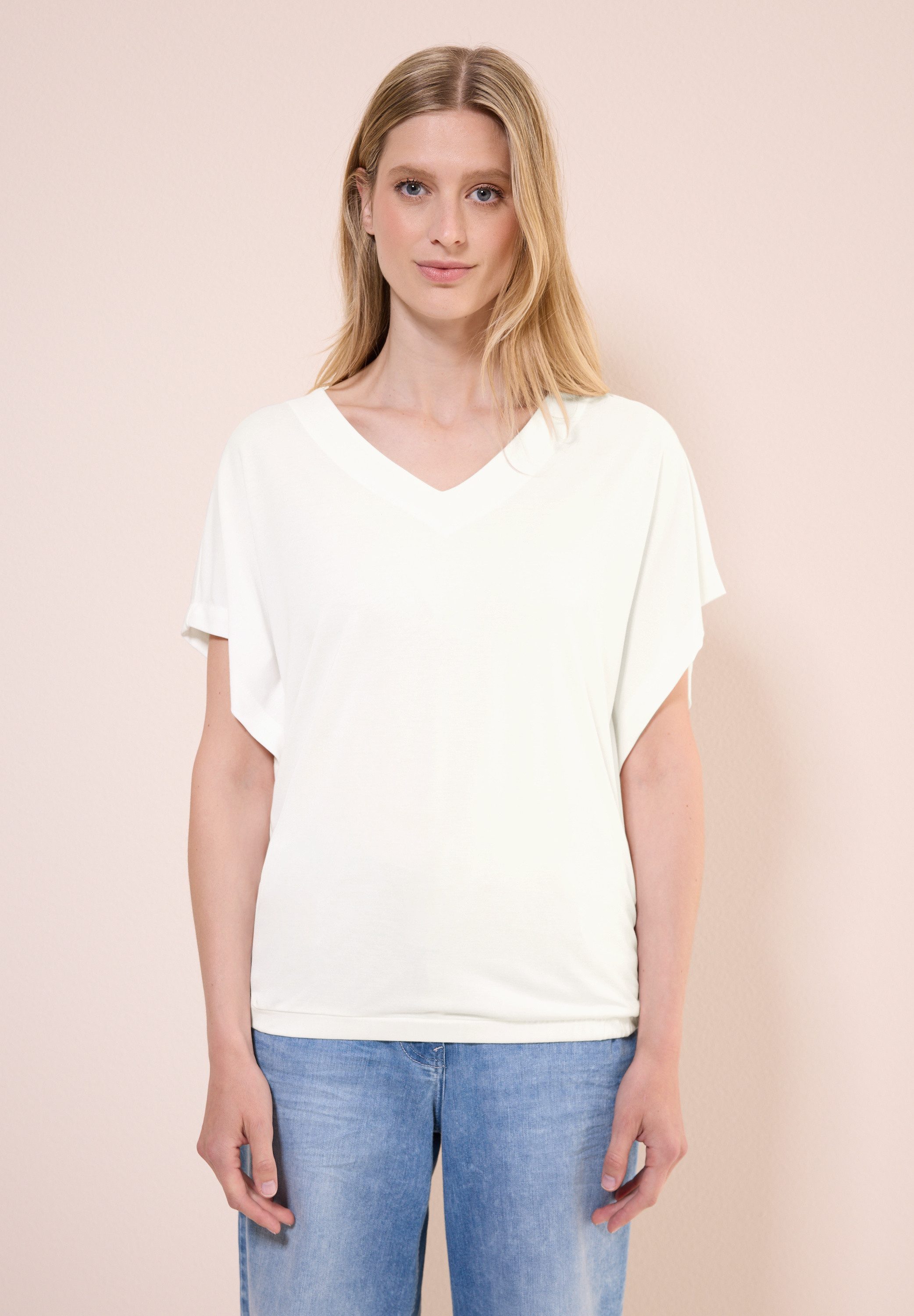 CECIL V-Shirt mit Elastiksaum günstig online kaufen