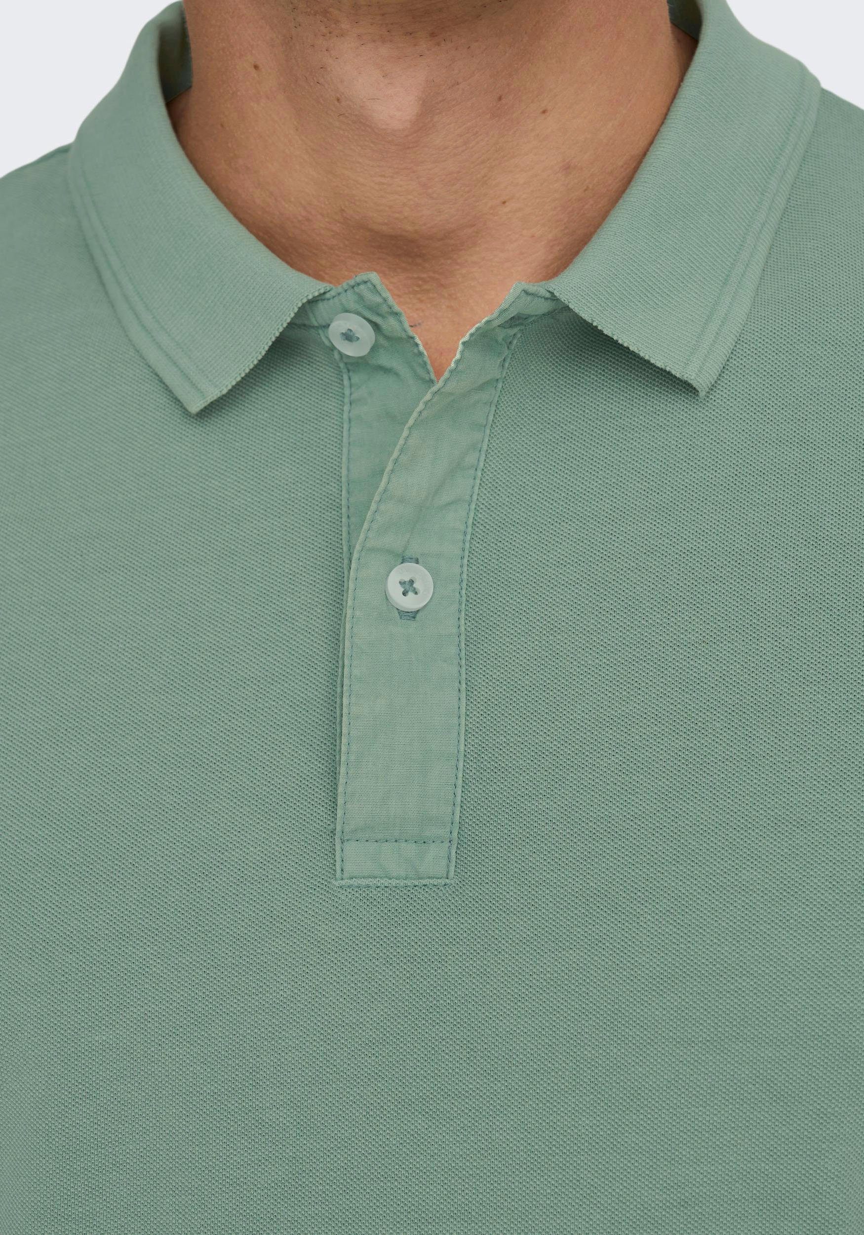 SONS Polo chinois ONLY TRAVIS & green Poloshirt