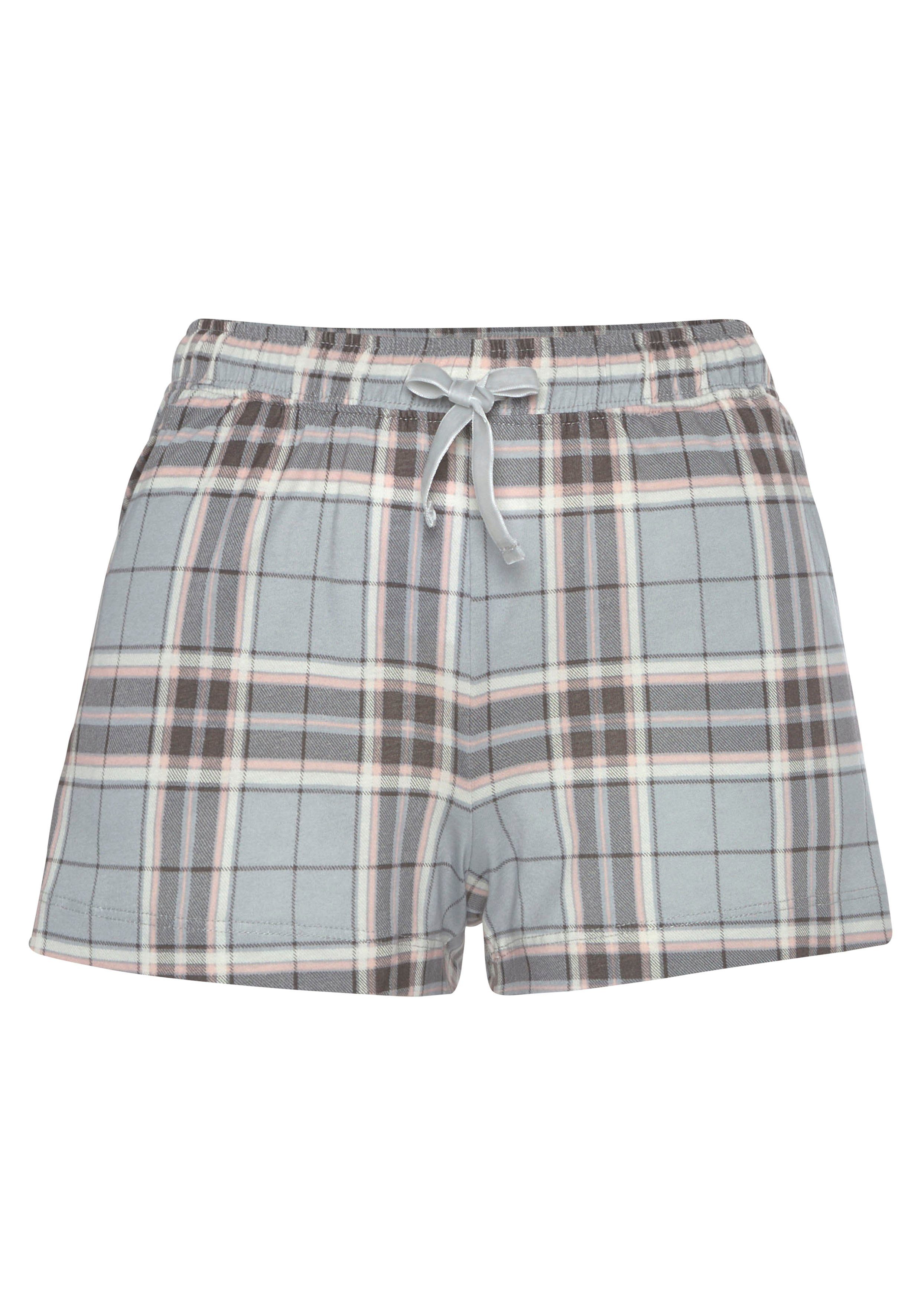 s.Oliver Pyjamashorts mit schönem Muster grau-kariert | Shorts