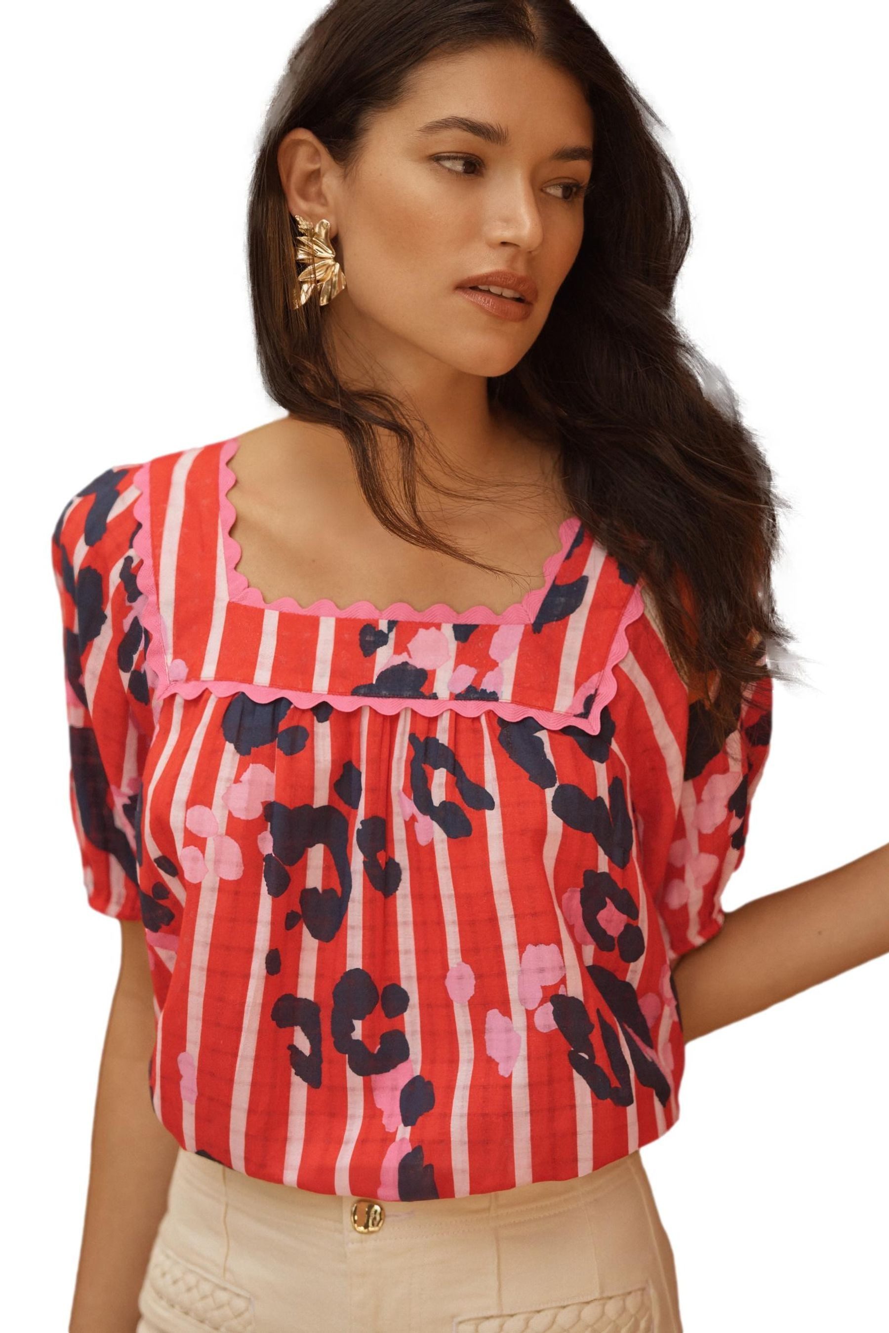 Kurzarmbluse Love & Roses Bluse mit Puffärmeln