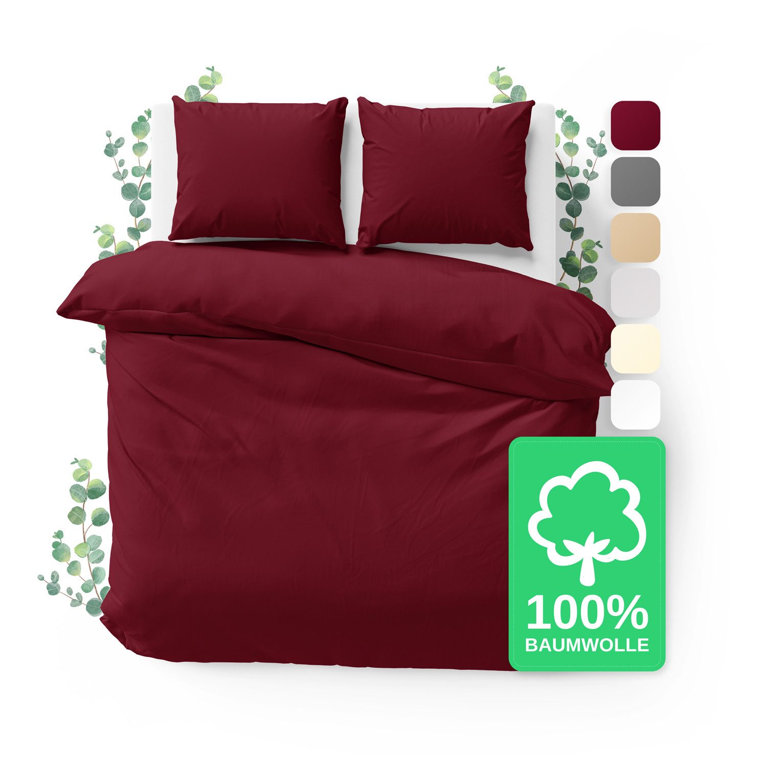 Jacobson Bettwäsche Set - 100% Baumwolle, Perkal, 3 teilig, Erhältlich in d günstig online kaufen