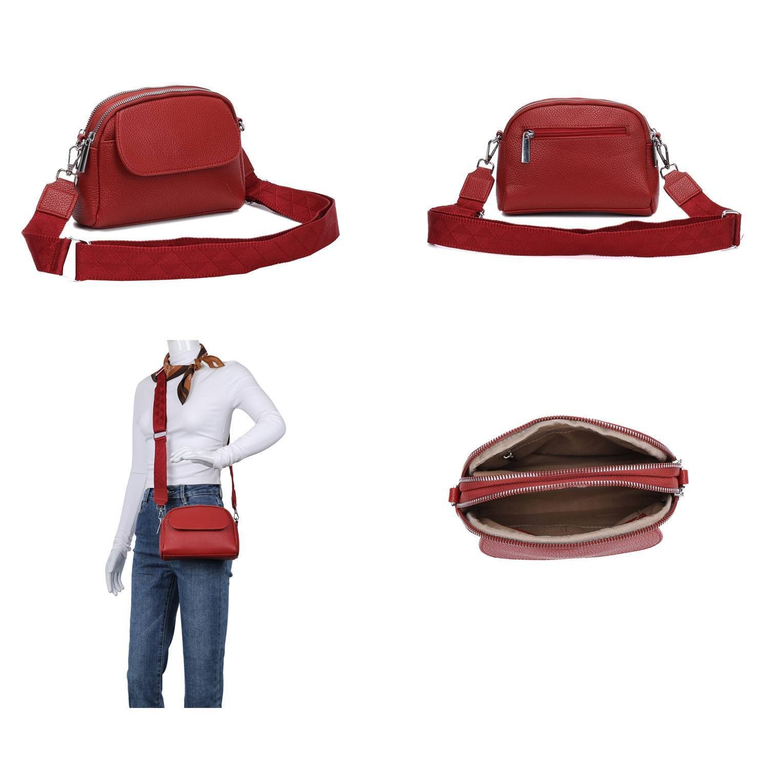 ITALYSHOP24 Schultertasche Damen Tasche Bodybag Umhängetasche Crossover Abe günstig online kaufen