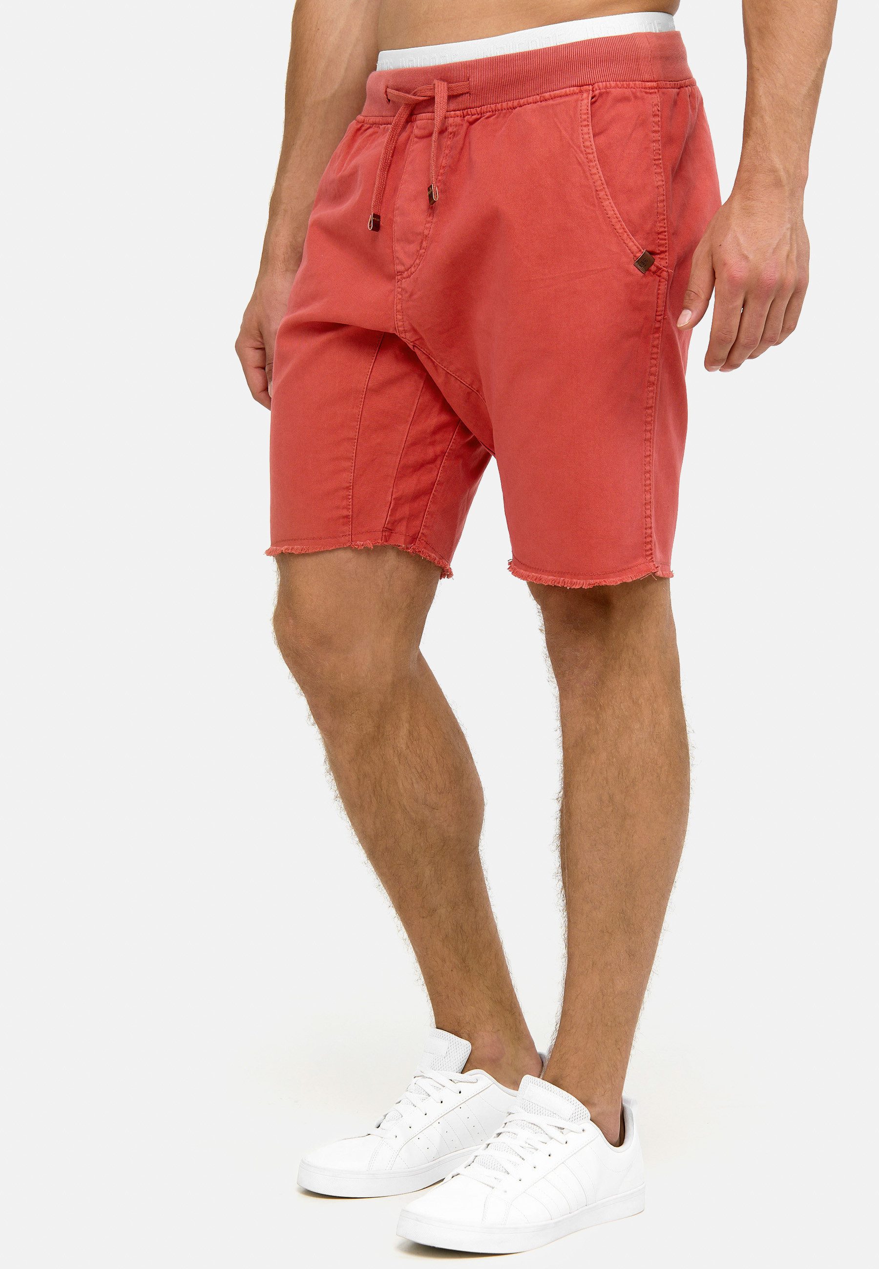 Indicode Chinoshorts Herren Carver Chino Shorts Herrenshorts mit elastischem Bund und Kordelzug