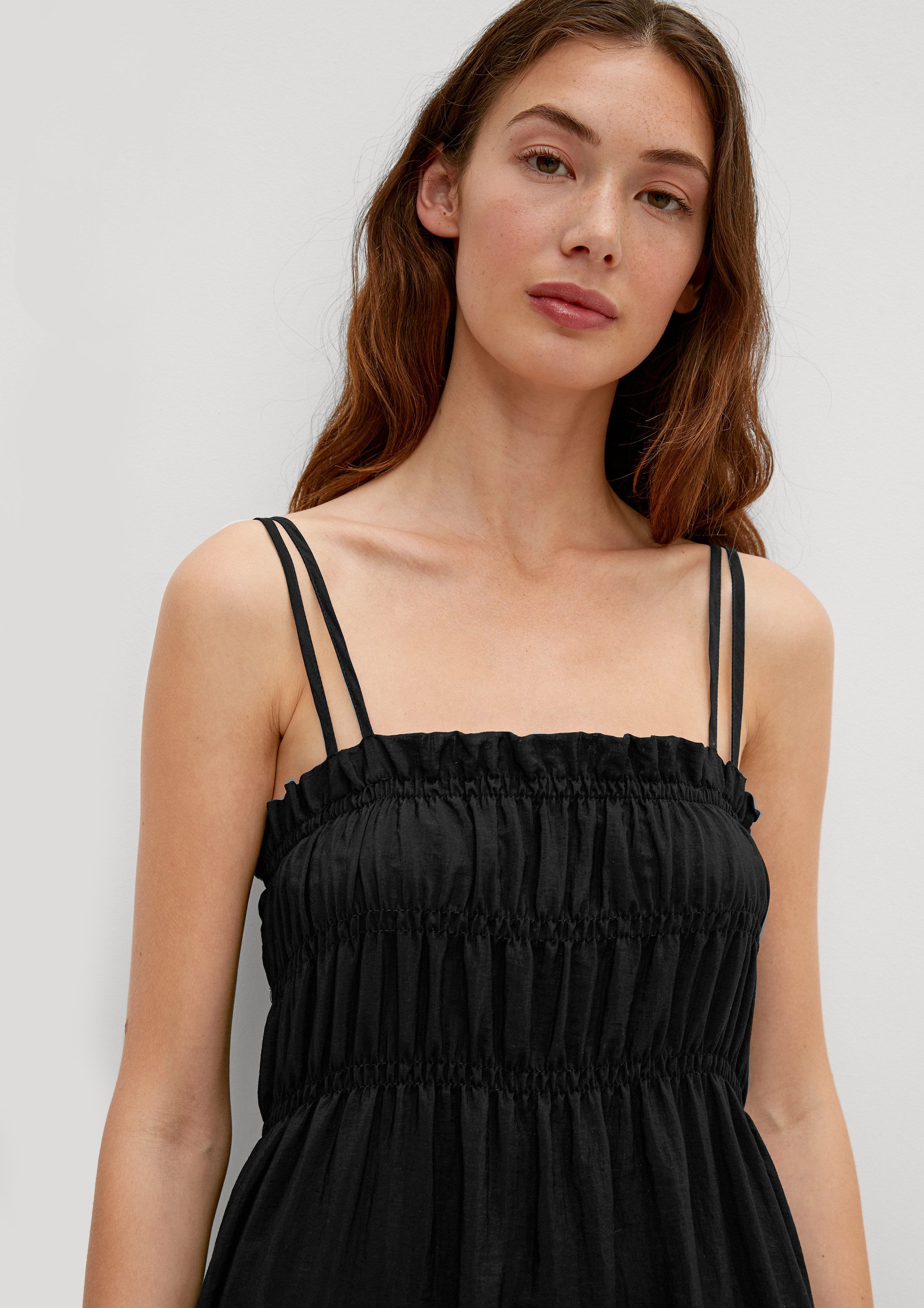 comma Maxikleid Kleid Midi-Kleid mit Rüschendetail