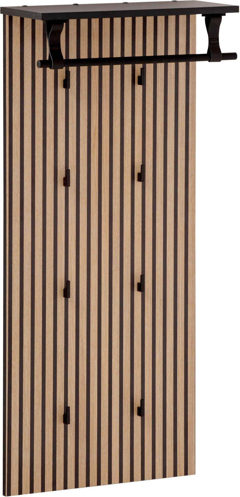 Schildmeyer Garderobenpaneel Hank, Breite 50 cm, Akustikprint, 8 Kleiderhaken