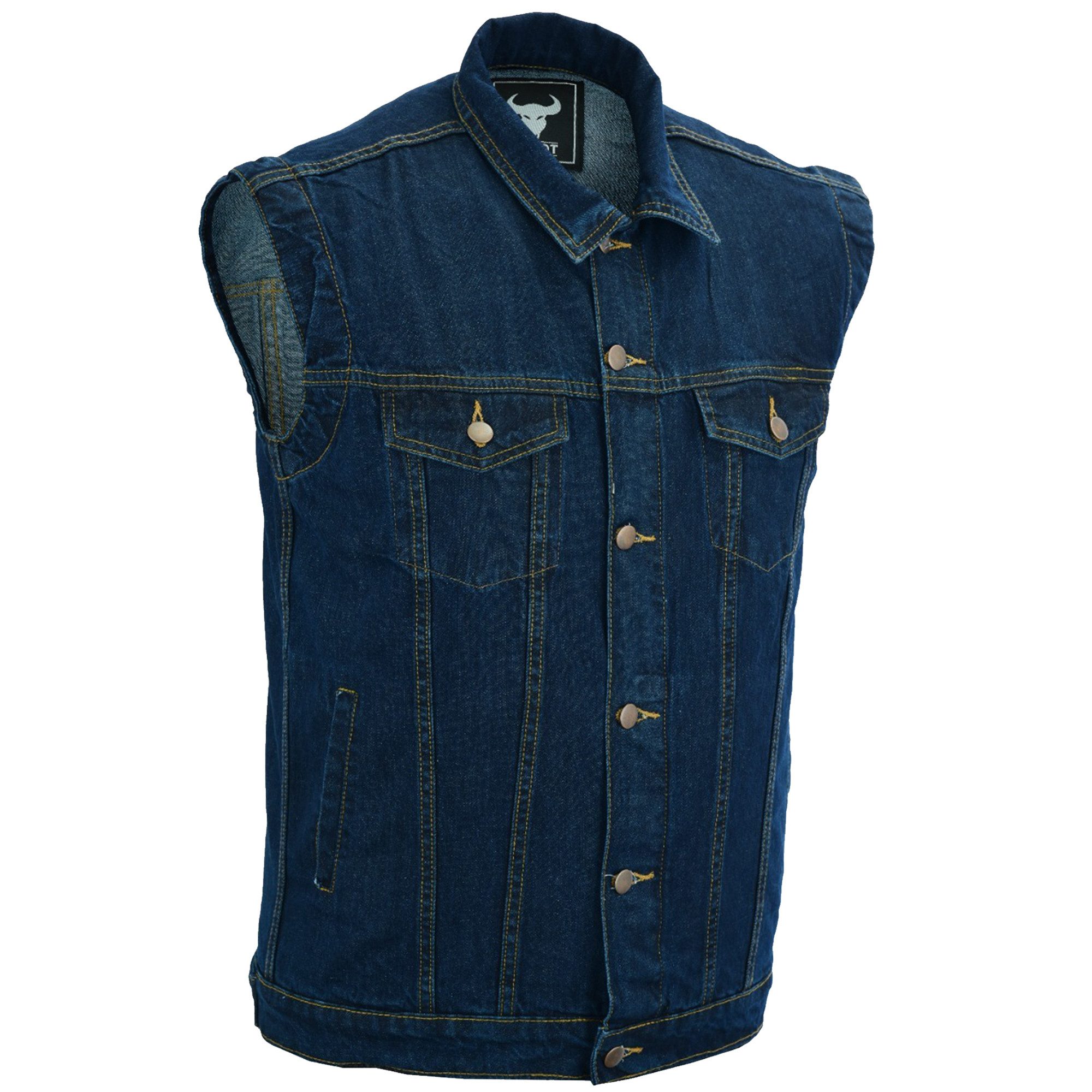BULLDT Motorradweste BLD698 Jeansweste Biker Kutte Denimweste Bikerweste Motorradweste Weste