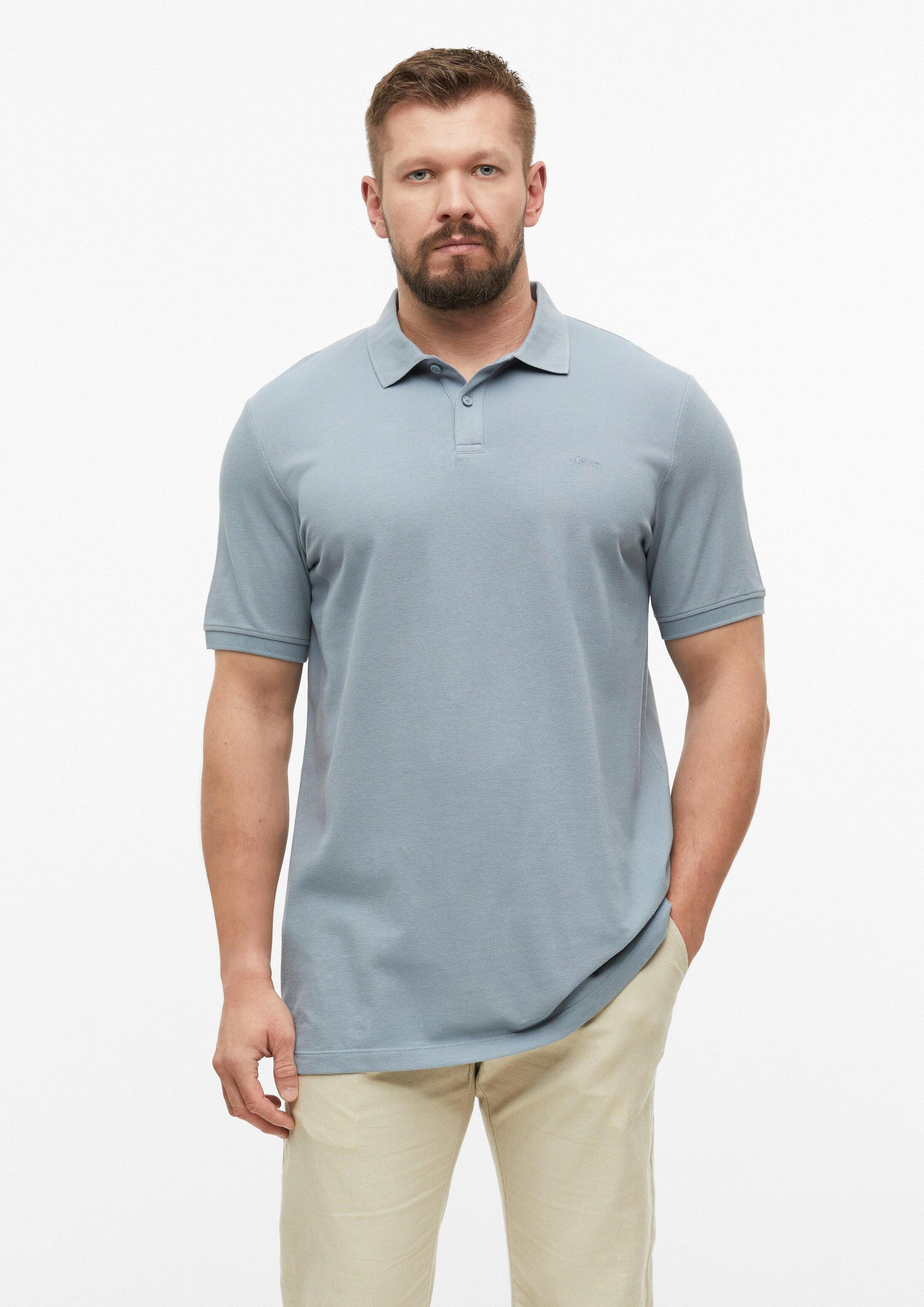 s.Oliver Kurzarmshirt Polo-Shirt Poloshirt aus Baumwollpiqué