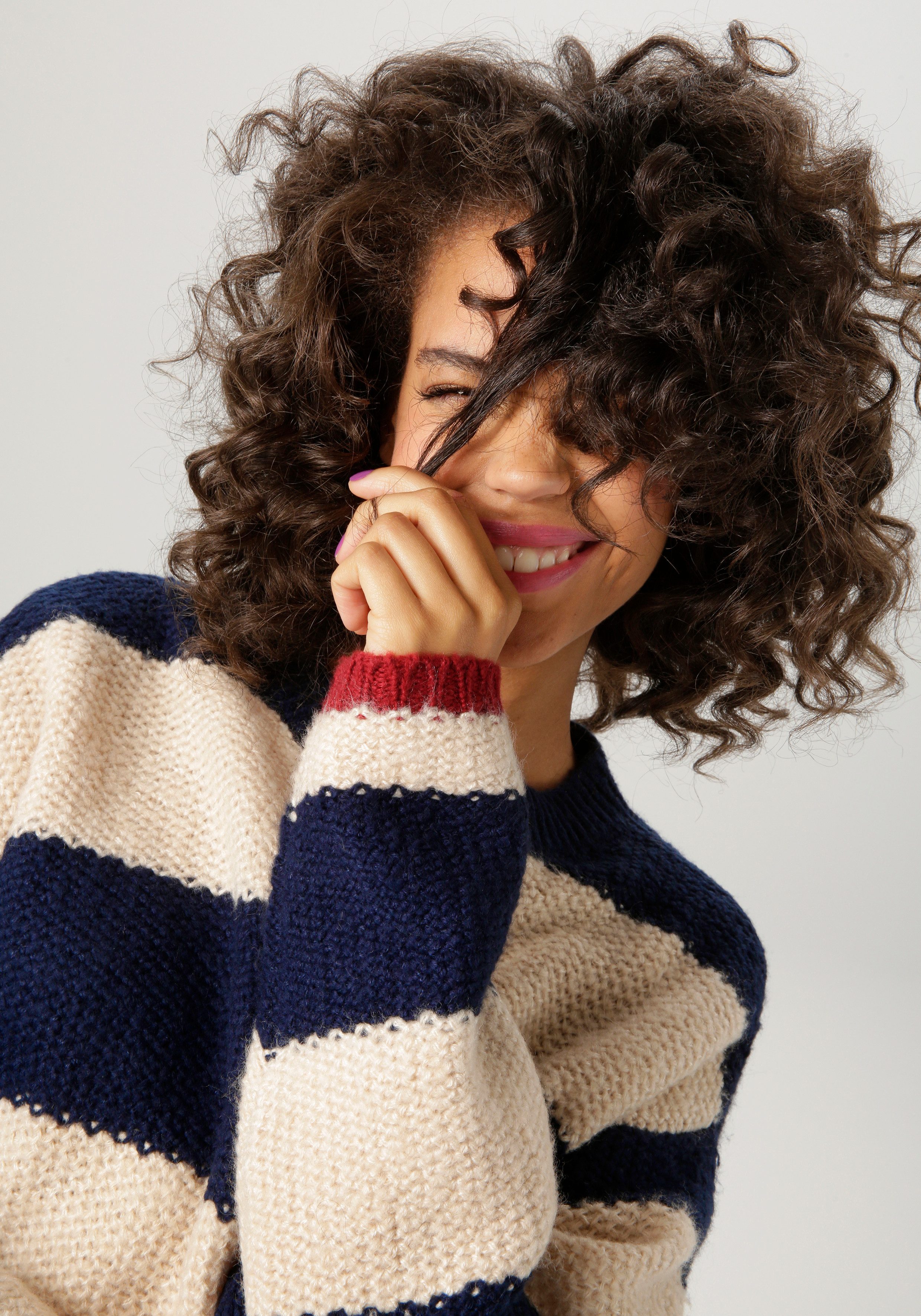 Aniston CASUAL Strickpullover mit breiten Streifen