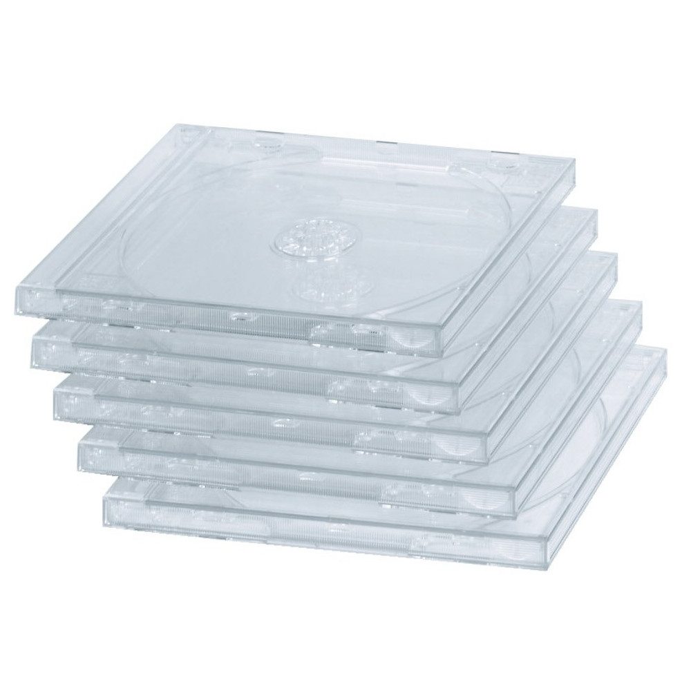 Hama Aufbewahrungsbox Hama CD-Box 5er Set transparente Hüllen für CDs. (5er Set, 5er Set transparente Hüllen für Einzel-CDs)