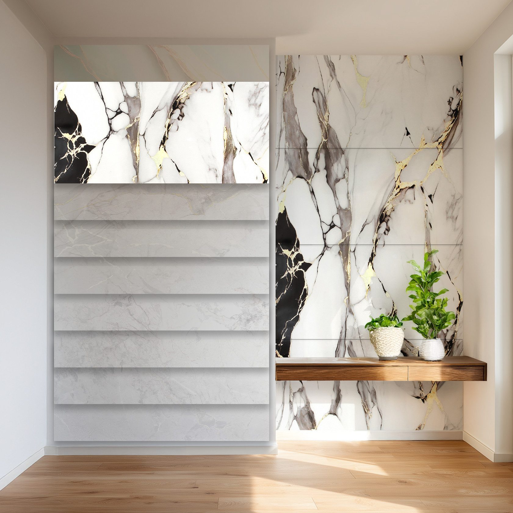 Hexim Wandpaneel, (Marmoroptik 4er-Set 122×70cm SPC günstig online kaufen