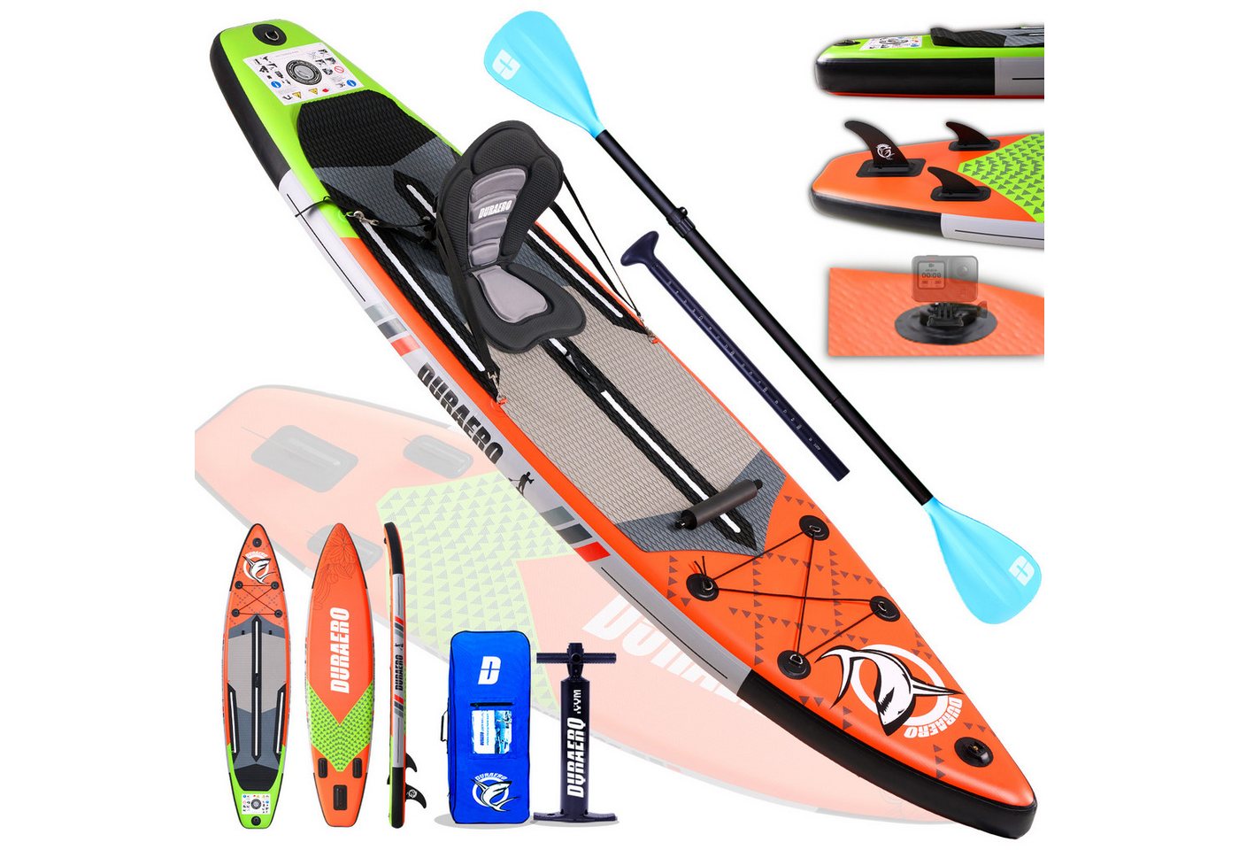 DURAERO Inflatable SUP-Board Stand up Paddle Board Aufblasbare SUP Board Set,330x76x15cm,Rot