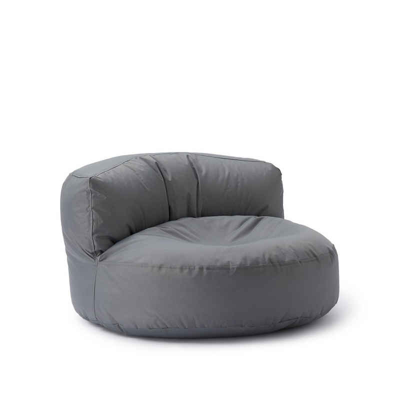 Lumaland Sitzsack »Round Sofa Sitzkissen Bean Bag Bodenkissen Couch Lounge«, Indoor/Outdoor 90x50x30 wasserabweisend 320L grau