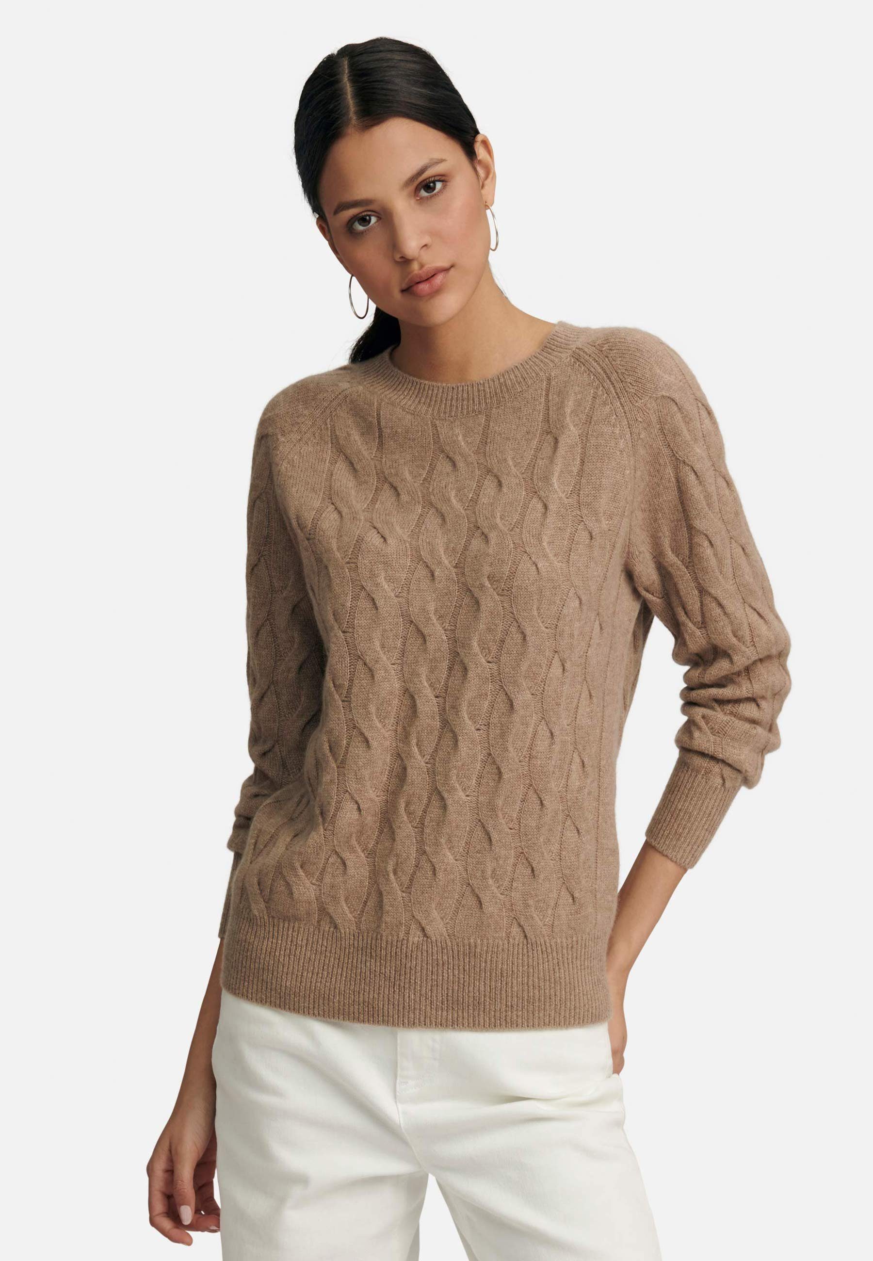 include taupe Strickpullover Cashmere mit klassischem Design