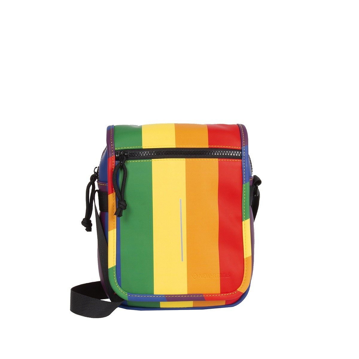 NEW REBELS Umhängetasche Louisville Flapover Schultertasche Regenbogen, wasserabweisendes Planenmaterial